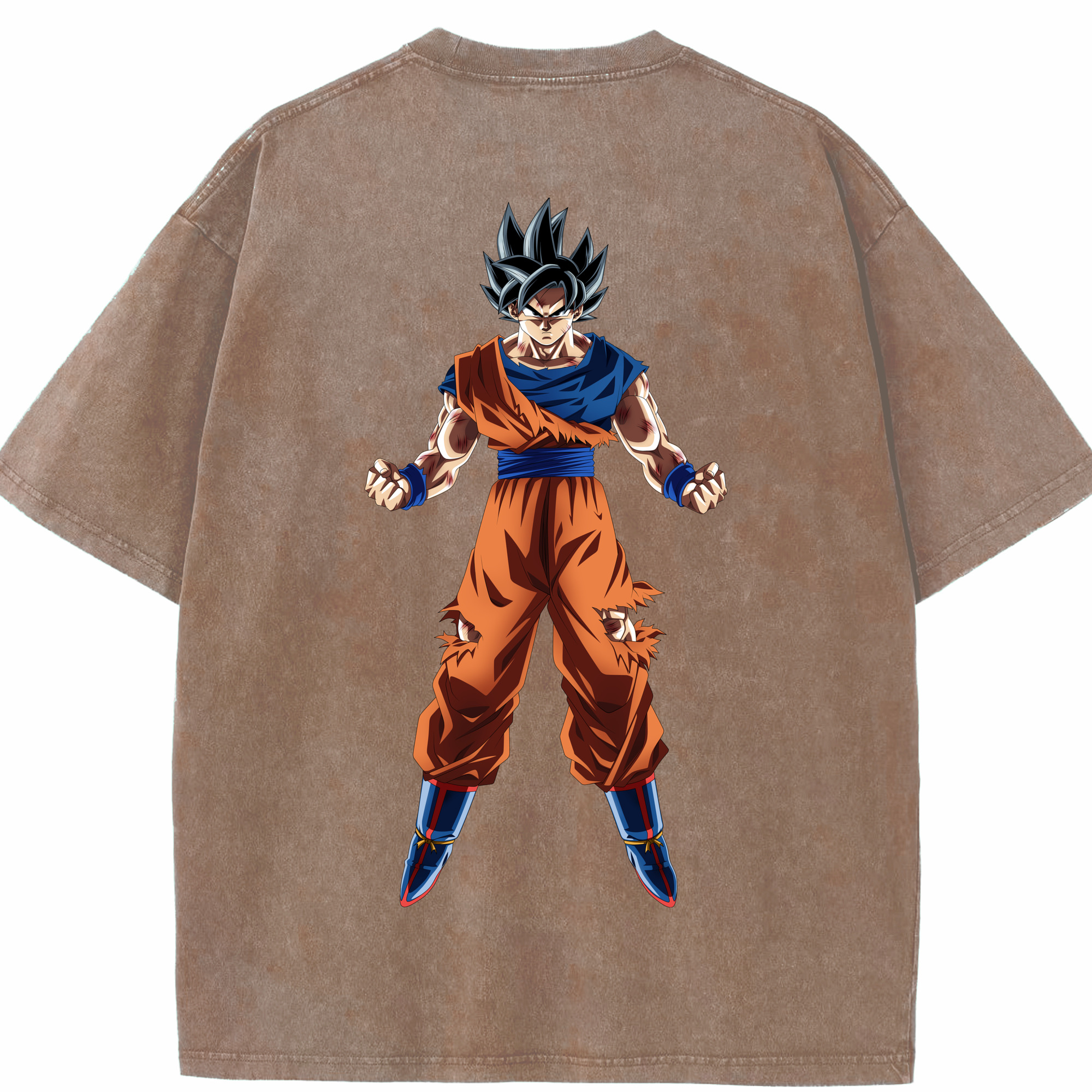 （画像用） ドラゴンボール 孫悟空（そん ごくう）Son Goku カカロット DRAGON BALL Kakarotto 綿100% ヴィンテージ風 半袖Tシャツ（背面プリント）