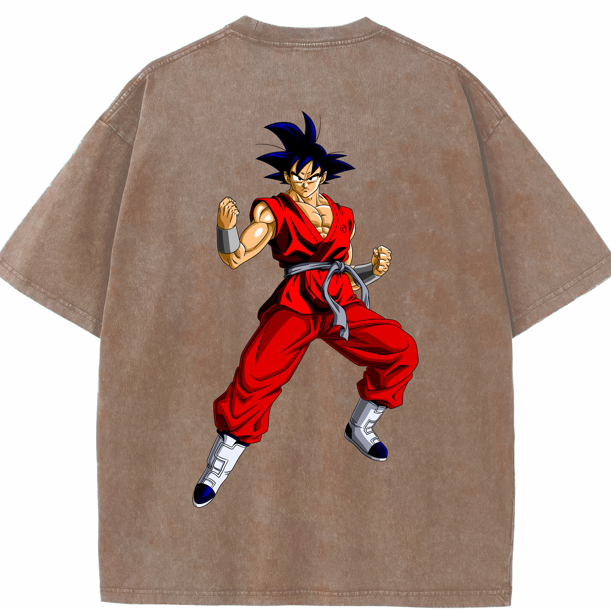 （画像用） ドラゴンボール 孫悟空（そん ごくう）Son Goku カカロット DRAGON BALL Kakarotto 綿100% ヴィンテージ風 半袖Tシャツ（背面プリント）
