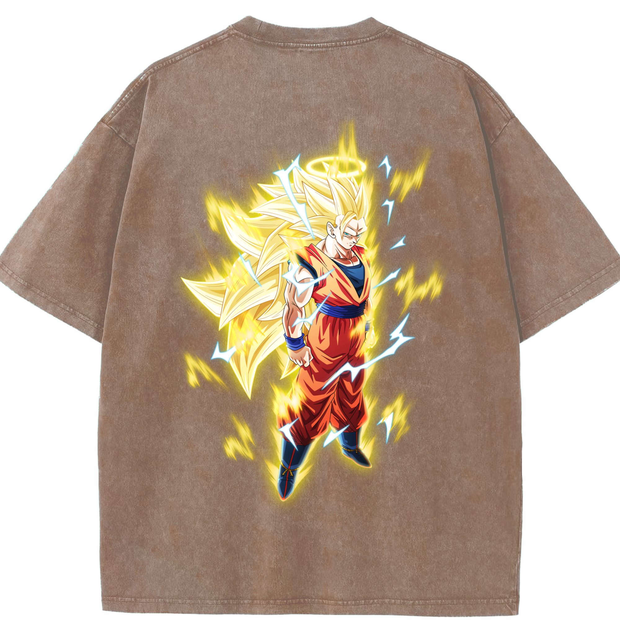 （画像用） ドラゴンボール 孫悟空（そん ごくう）Son Goku カカロット DRAGON BALL Kakarotto 綿100% ヴィンテージ風 半袖Tシャツ（背面プリント）