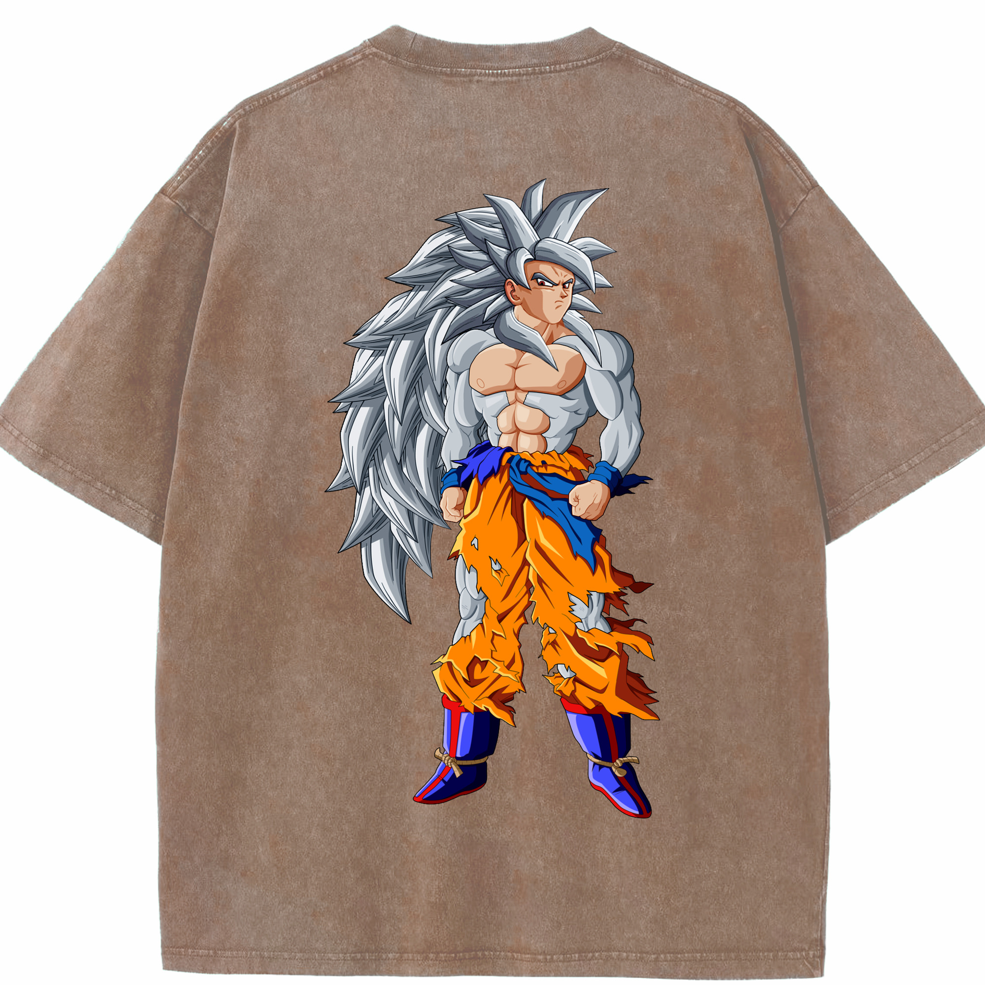 （画像用） ドラゴンボール 孫悟空（そん ごくう）Son Goku カカロット DRAGON BALL Kakarotto 綿100% ヴィンテージ風 半袖Tシャツ（背面プリント）