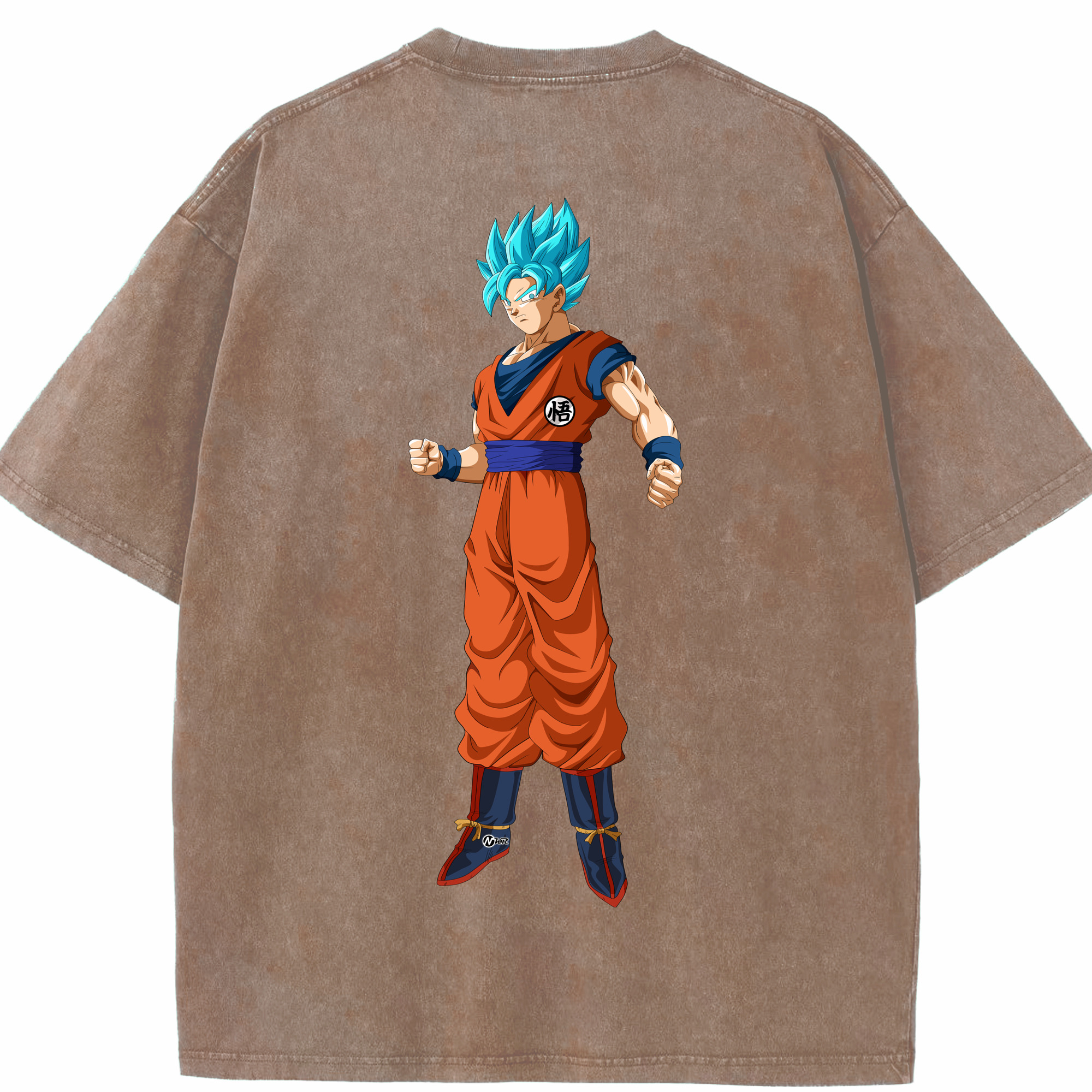（画像用） ドラゴンボール 孫悟空（そん ごくう）Son Goku カカロット DRAGON BALL Kakarotto 綿100% ヴィンテージ風 半袖Tシャツ（背面プリント）
