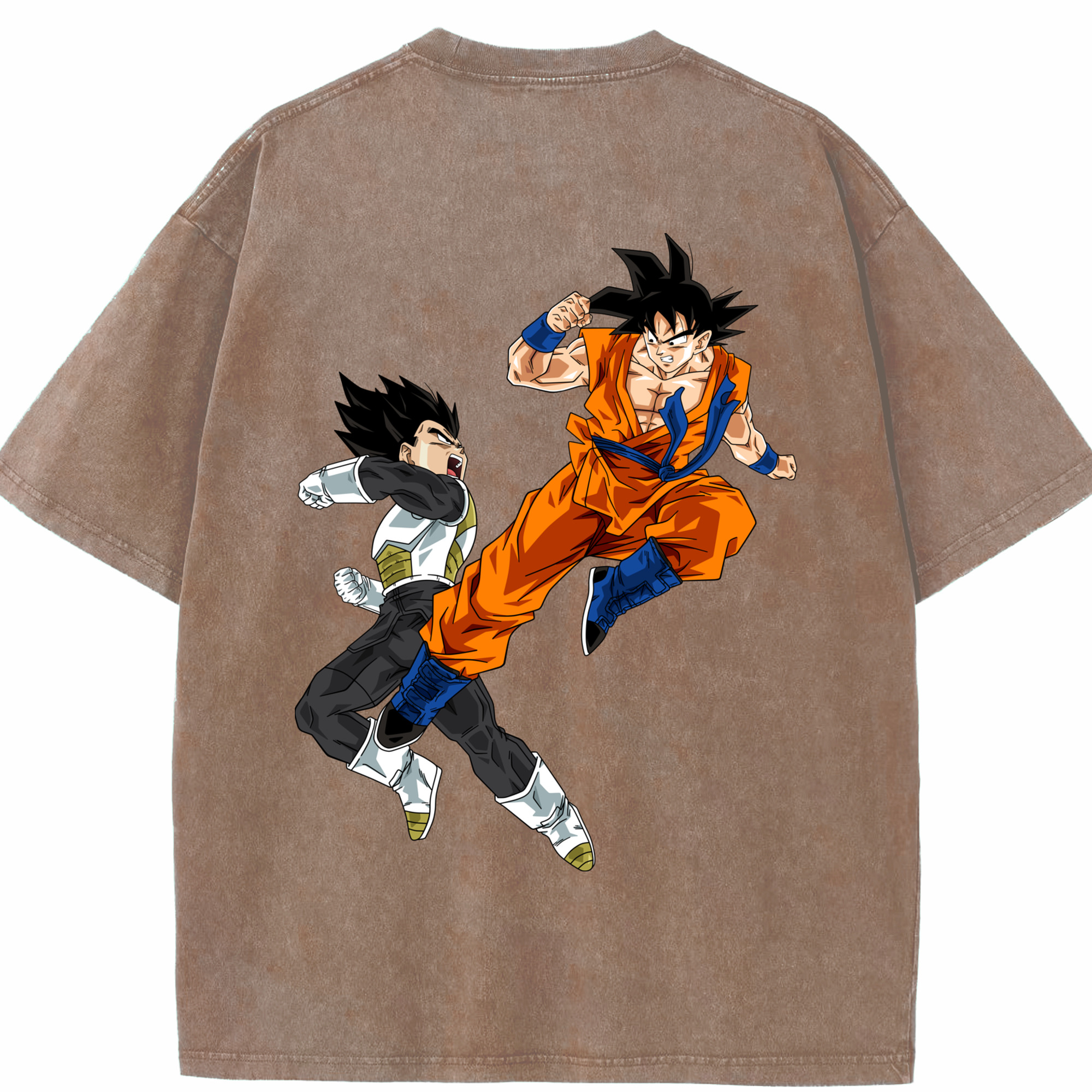 （画像用） ドラゴンボール 孫悟空（そん ごくう）Son Goku カカロット DRAGON BALL Kakarotto 綿100% ヴィンテージ風 半袖Tシャツ（背面プリント）