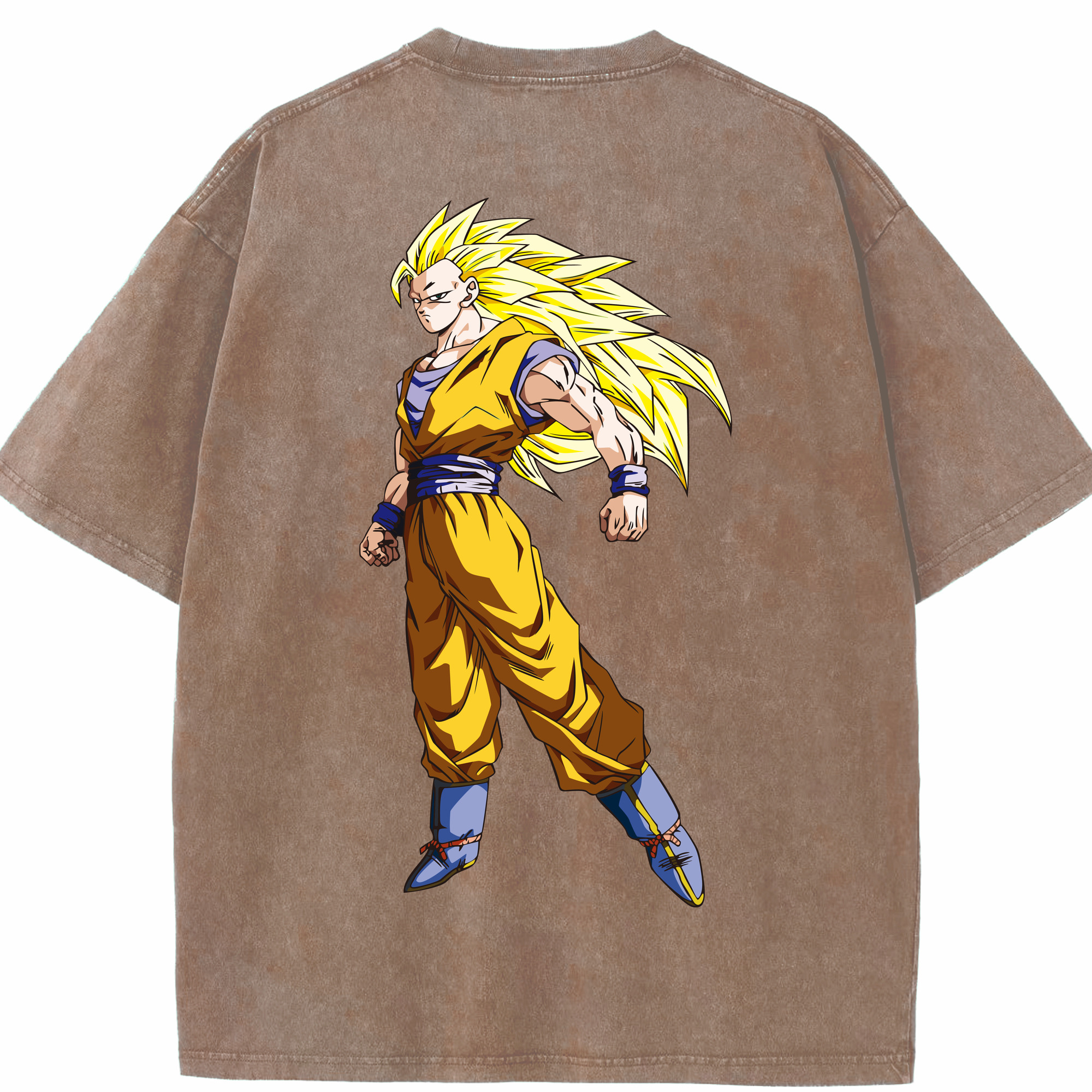 （画像用） ドラゴンボール 孫悟空（そん ごくう）Son Goku カカロット DRAGON BALL Kakarotto 綿100% ヴィンテージ風 半袖Tシャツ（背面プリント）