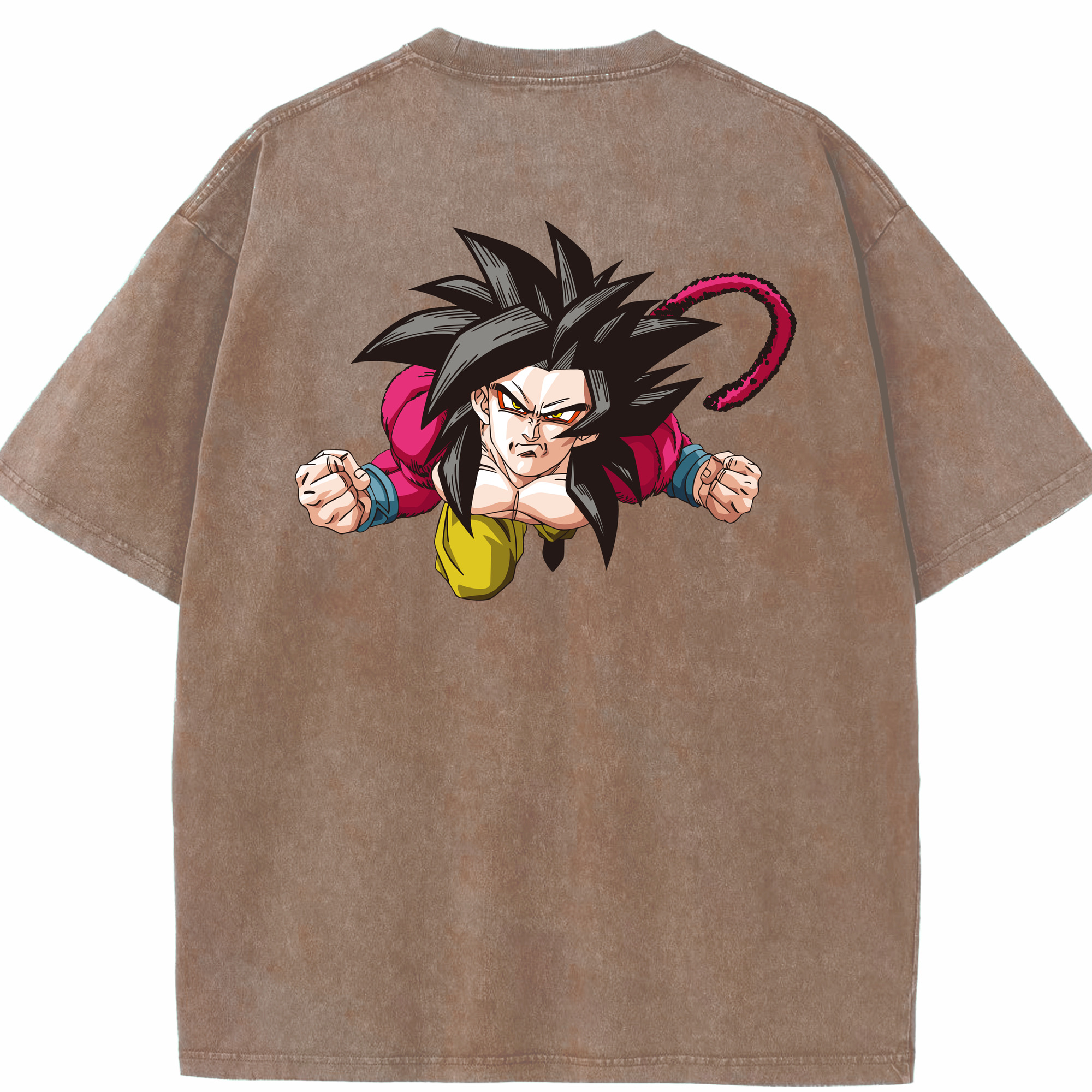 （画像用） ドラゴンボール 孫悟空（そん ごくう）Son Goku カカロット DRAGON BALL Kakarotto 綿100% ヴィンテージ風 半袖Tシャツ（背面プリント）