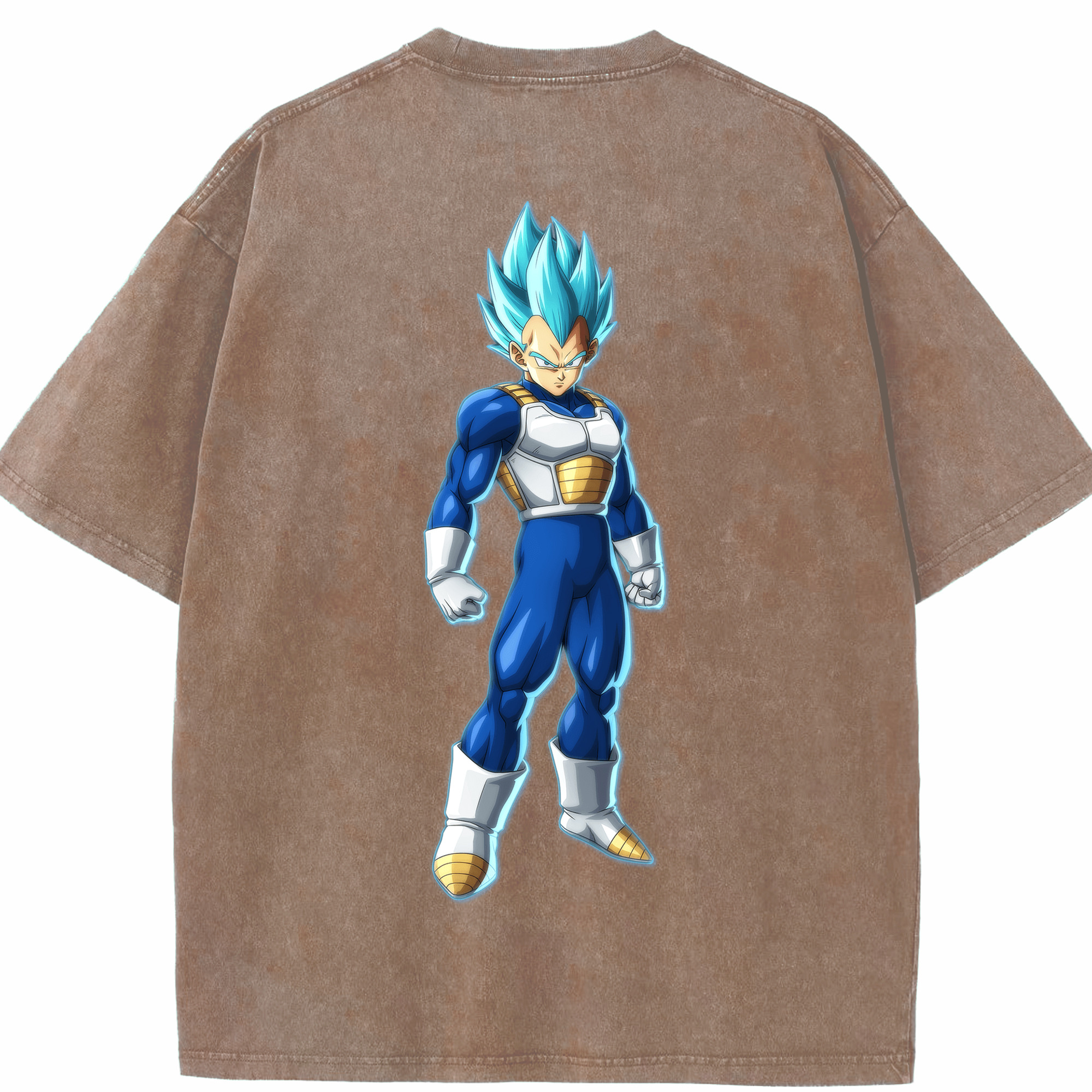 （画像用） ドラゴンボール ベジータ四世（Bejīta Yonsei）DRAGON BALL Vegeta IV 綿100% ヴィンテージ風 半袖Tシャツ（背面プリント）