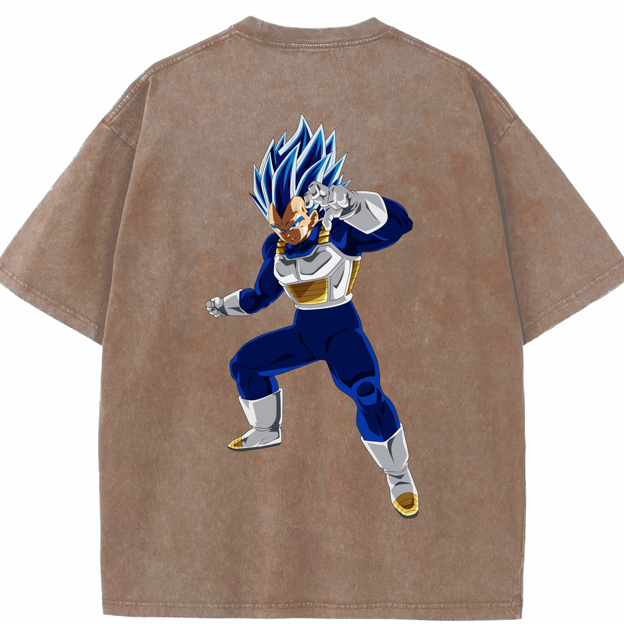 （画像用） ドラゴンボール ベジータ四世（Bejīta Yonsei）DRAGON BALL Vegeta IV 綿100% ヴィンテージ風 半袖Tシャツ（背面プリント）