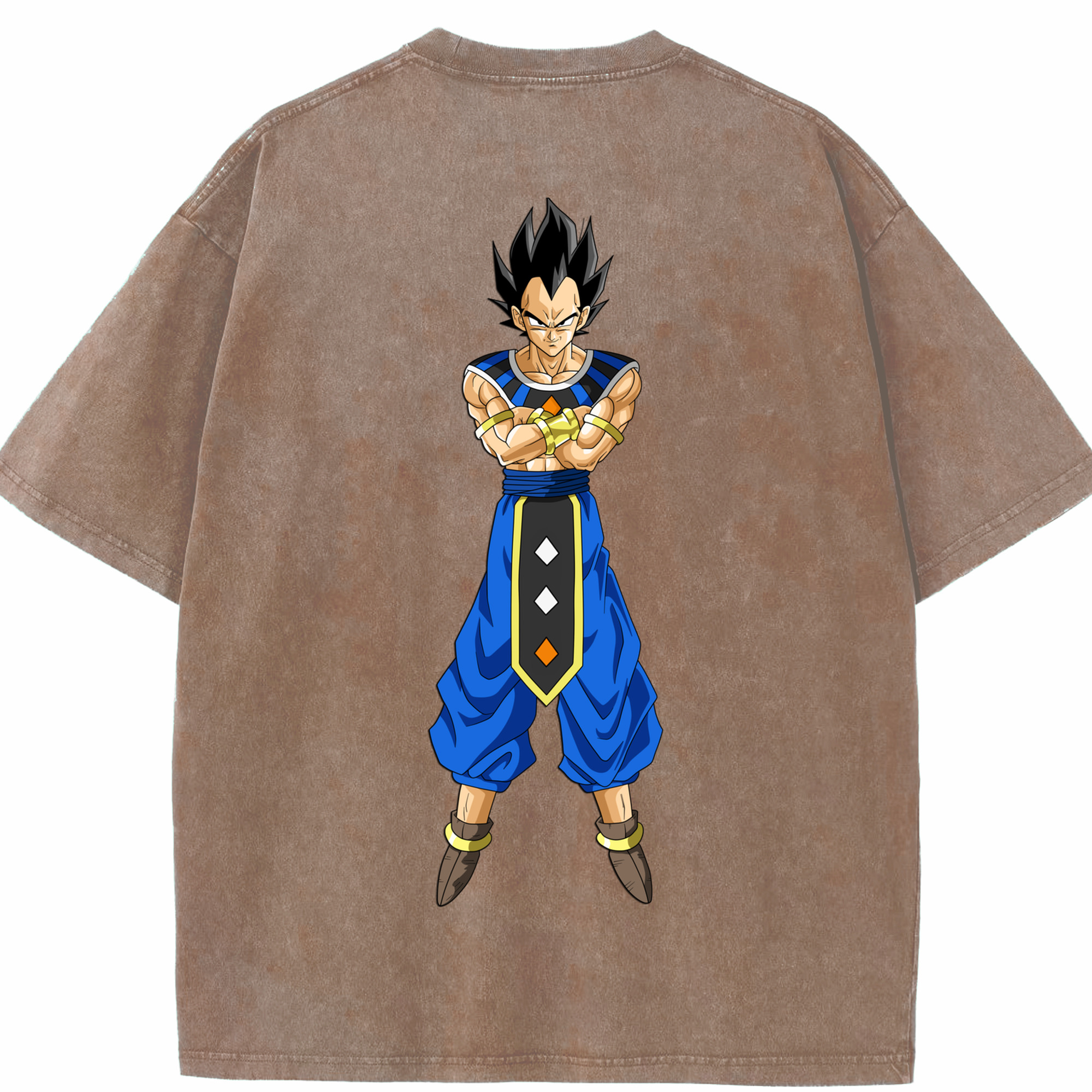 （画像用） ドラゴンボール ベジータ四世（Bejīta Yonsei）DRAGON BALL Vegeta IV 綿100% ヴィンテージ風 半袖Tシャツ（背面プリント）