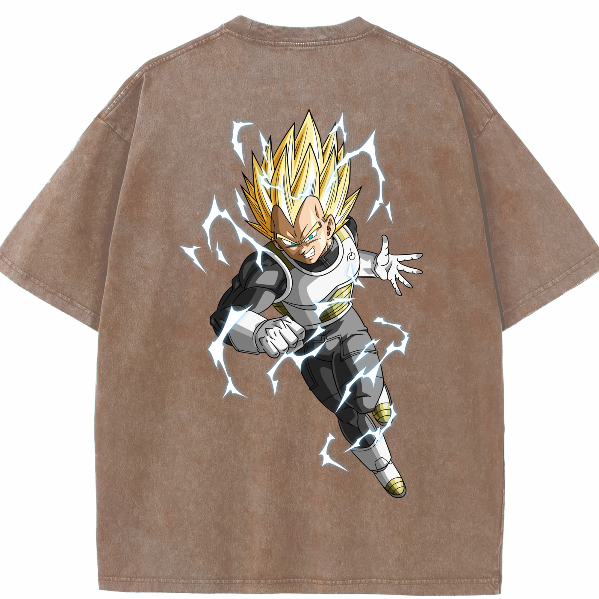 （画像用） ドラゴンボール ベジータ四世（Bejīta Yonsei）DRAGON BALL Vegeta IV 綿100% ヴィンテージ風 半袖Tシャツ（背面プリント）