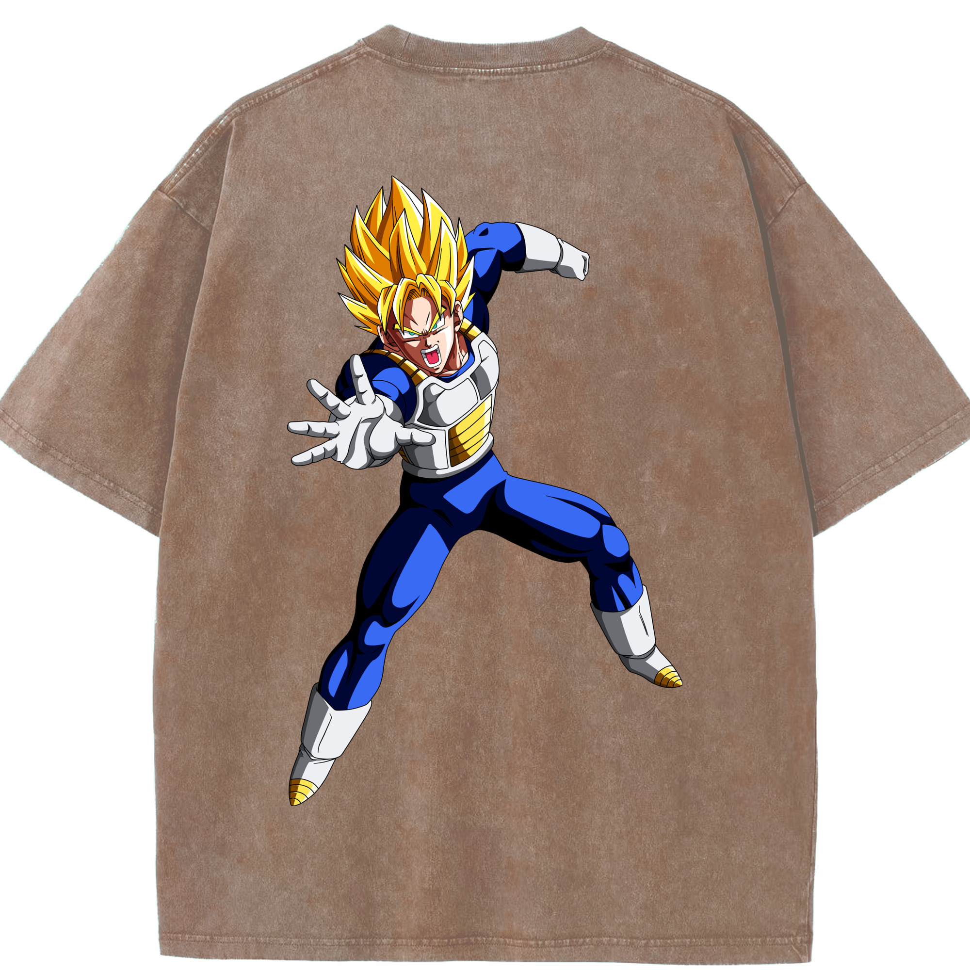 （画像用） ドラゴンボール ベジータ四世（Bejīta Yonsei）DRAGON BALL Vegeta IV 綿100% ヴィンテージ風 半袖Tシャツ（背面プリント）