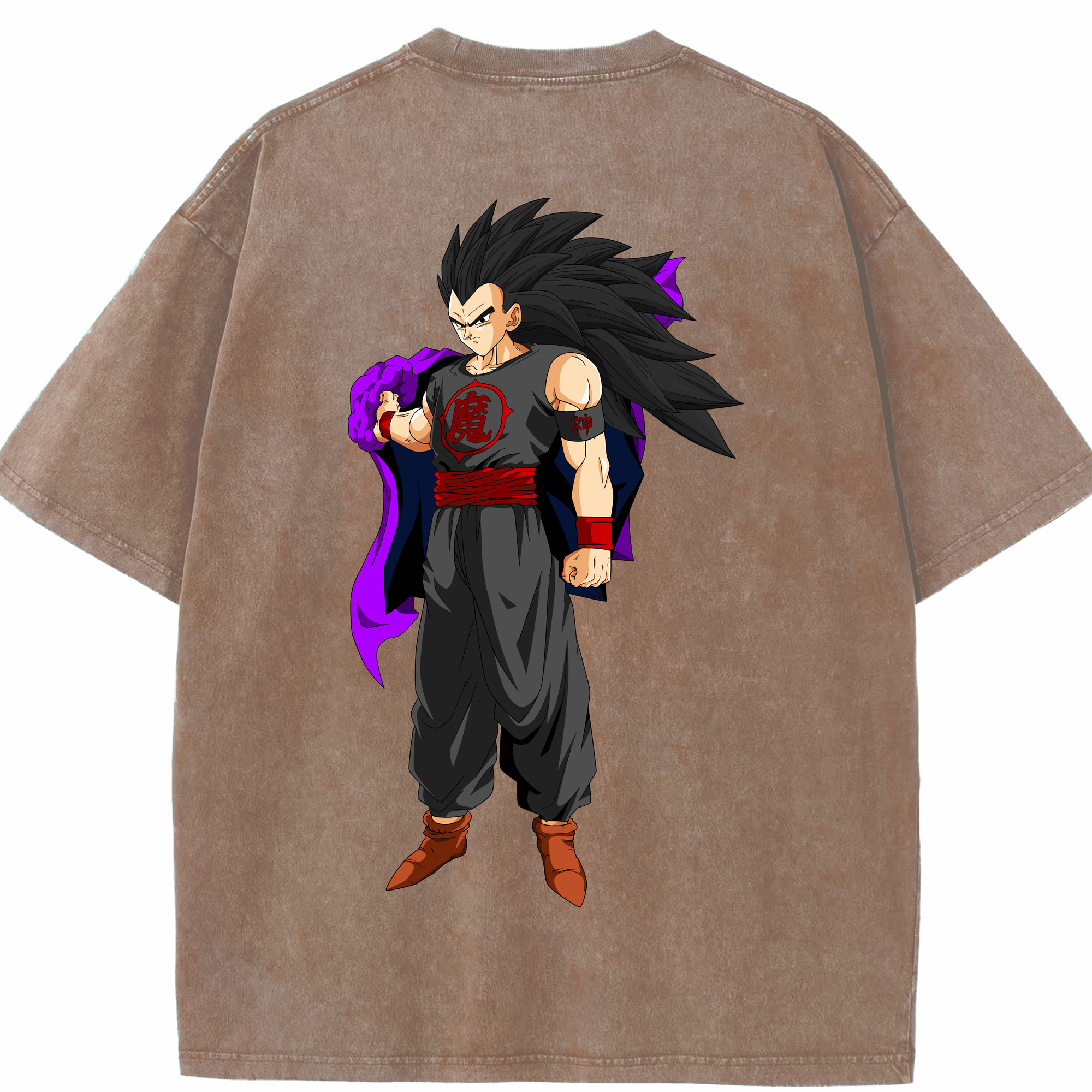 （画像用） ドラゴンボール ベジータ四世（Bejīta Yonsei）DRAGON BALL Vegeta IV 綿100% ヴィンテージ風 半袖Tシャツ（背面プリント）