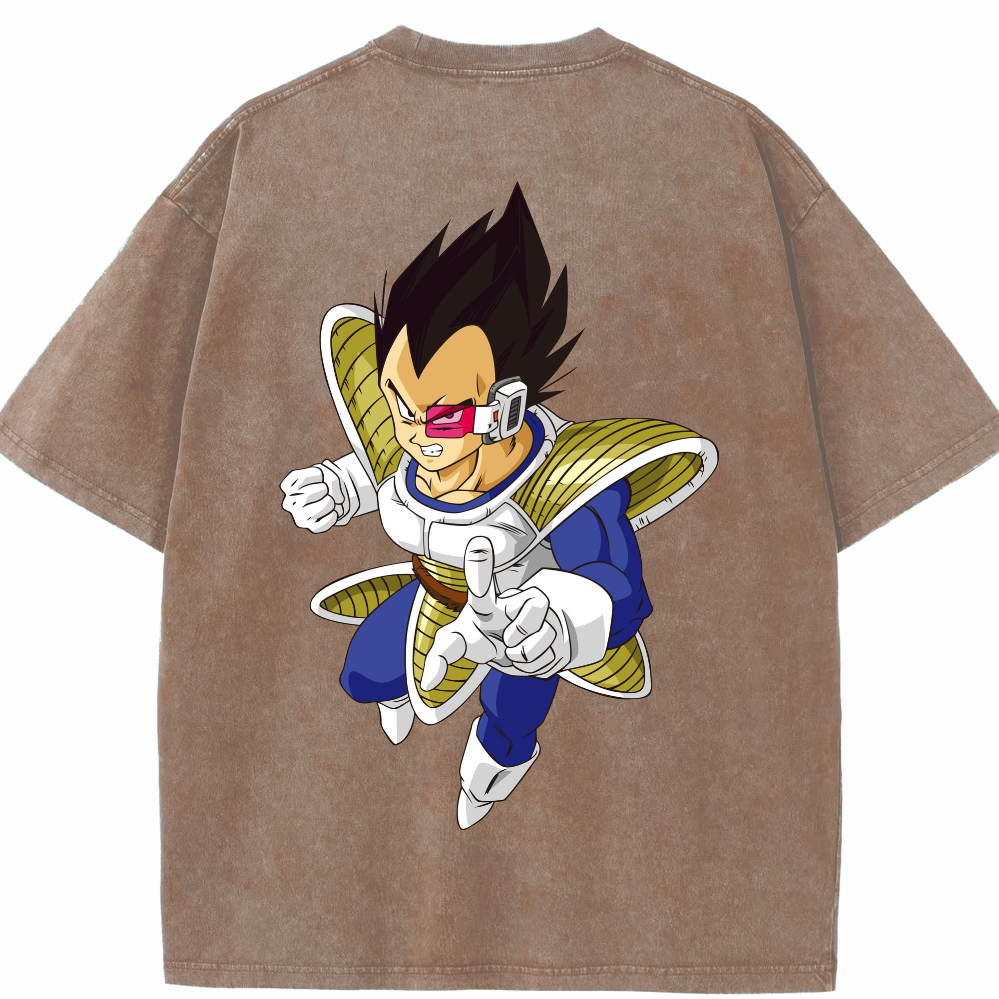 （画像用） ドラゴンボール ベジータ四世（Bejīta Yonsei）DRAGON BALL Vegeta IV 綿100% ヴィンテージ風 半袖Tシャツ（背面プリント）