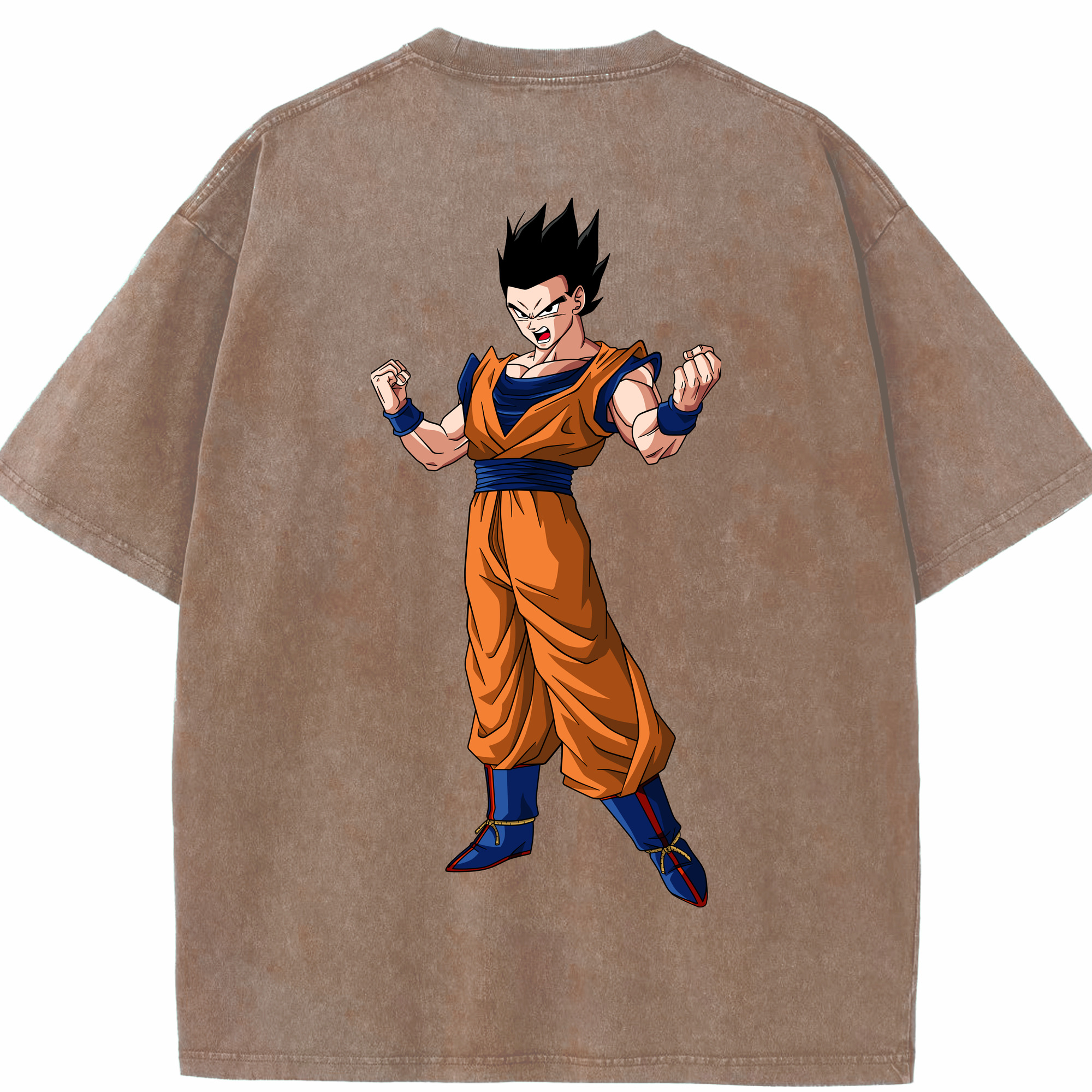 （画像用） ドラゴンボール 孫 悟飯（そんごはん）DRAGON BALL Son Gohan 綿100% ヴィンテージ風 半袖Tシャツ（背面プリント）