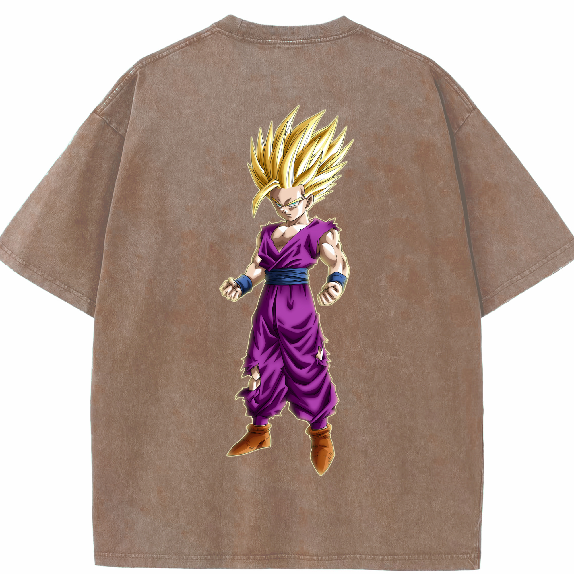 （画像用） ドラゴンボール 孫 悟飯（そんごはん）DRAGON BALL Son Gohan 綿100% ヴィンテージ風 半袖Tシャツ（背面プリント）