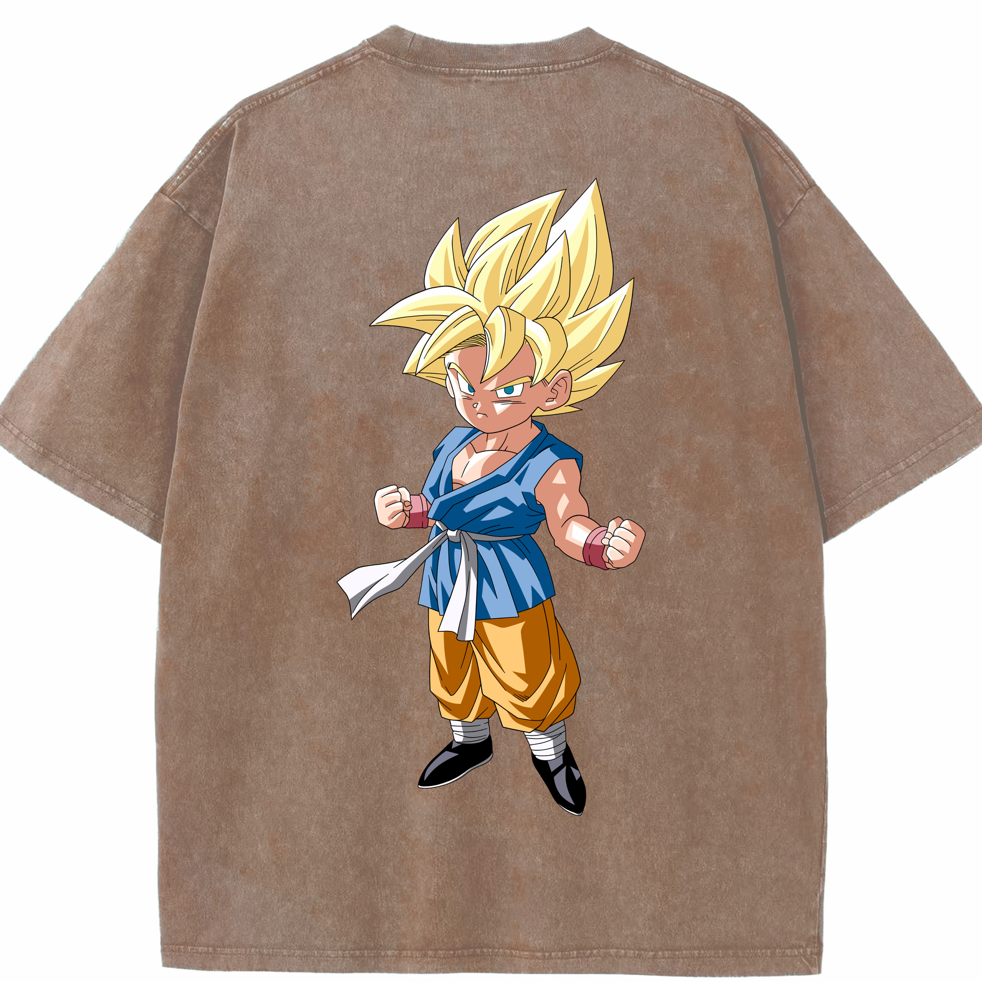 （画像用） ドラゴンボール 孫 悟飯（そんごはん）DRAGON BALL Son Gohan 綿100% ヴィンテージ風 半袖Tシャツ（背面プリント）
