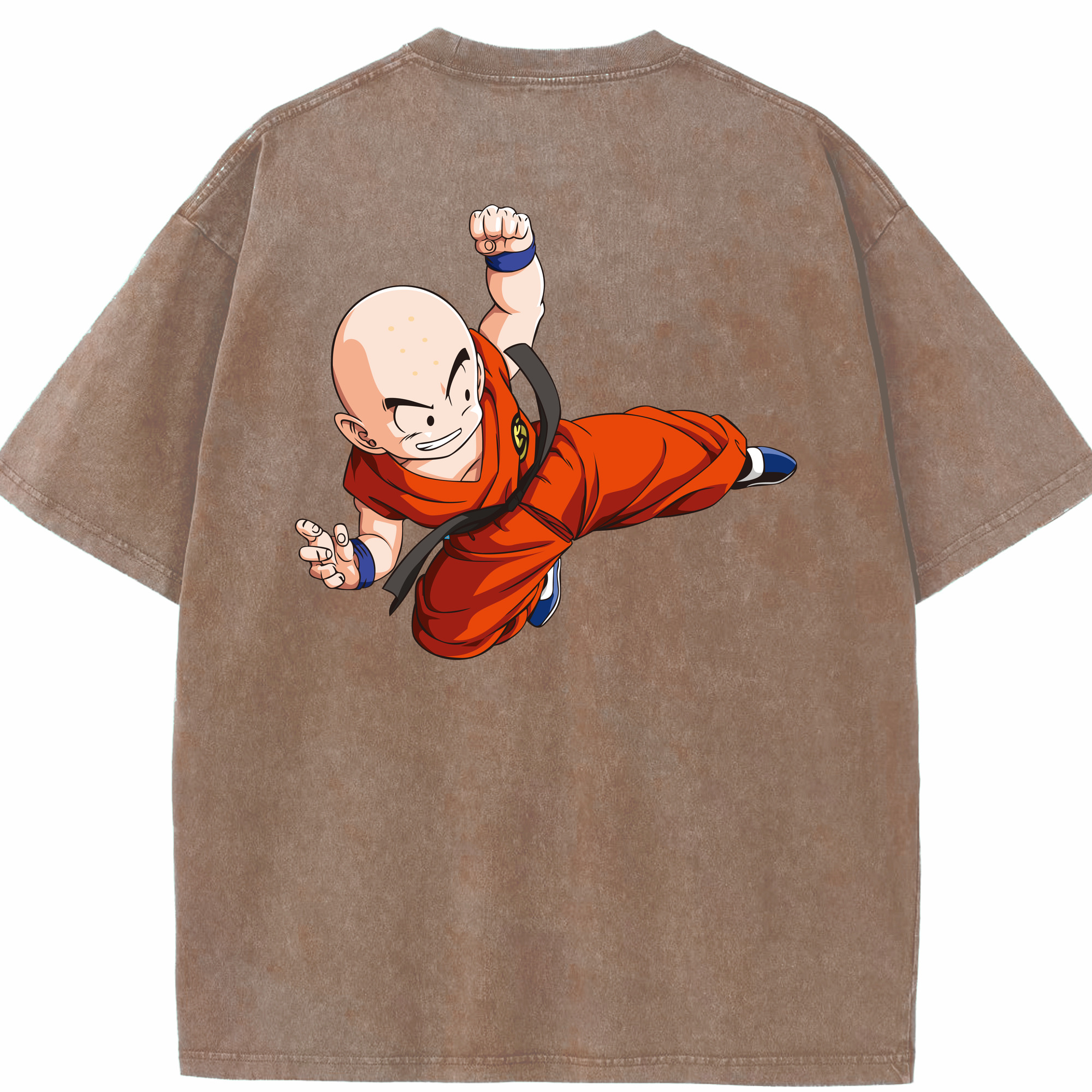 （画像用） ドラゴンボール クリリン DRAGON BALL krillin 綿100% ヴィンテージ風 半袖Tシャツ（背面プリント）