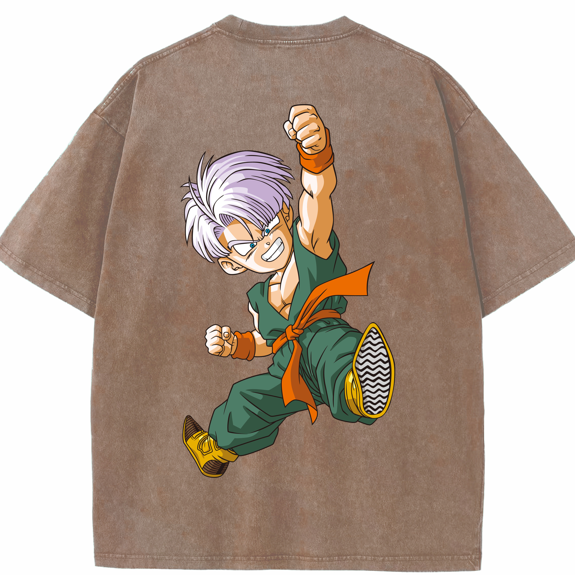 （画像用） ドラゴンボール トランクス（Torankusu）DRAGON BALL Trunks 綿100% ヴィンテージ風 半袖Tシャツ（背面プリント）
