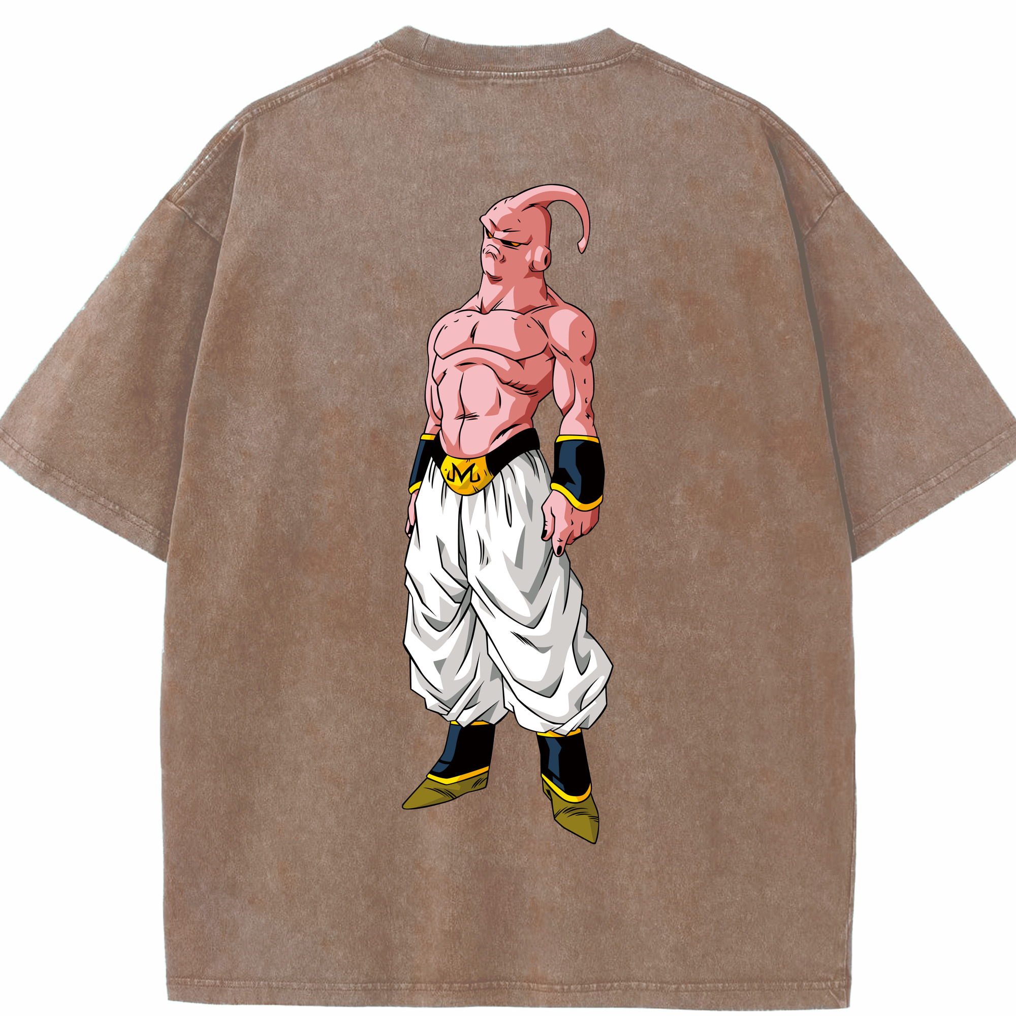 （画像用） ドラゴンボール 魔人ブウ DRAGON BALL Majin Buu 綿100% ヴィンテージ風 半袖Tシャツ（背面プリント）