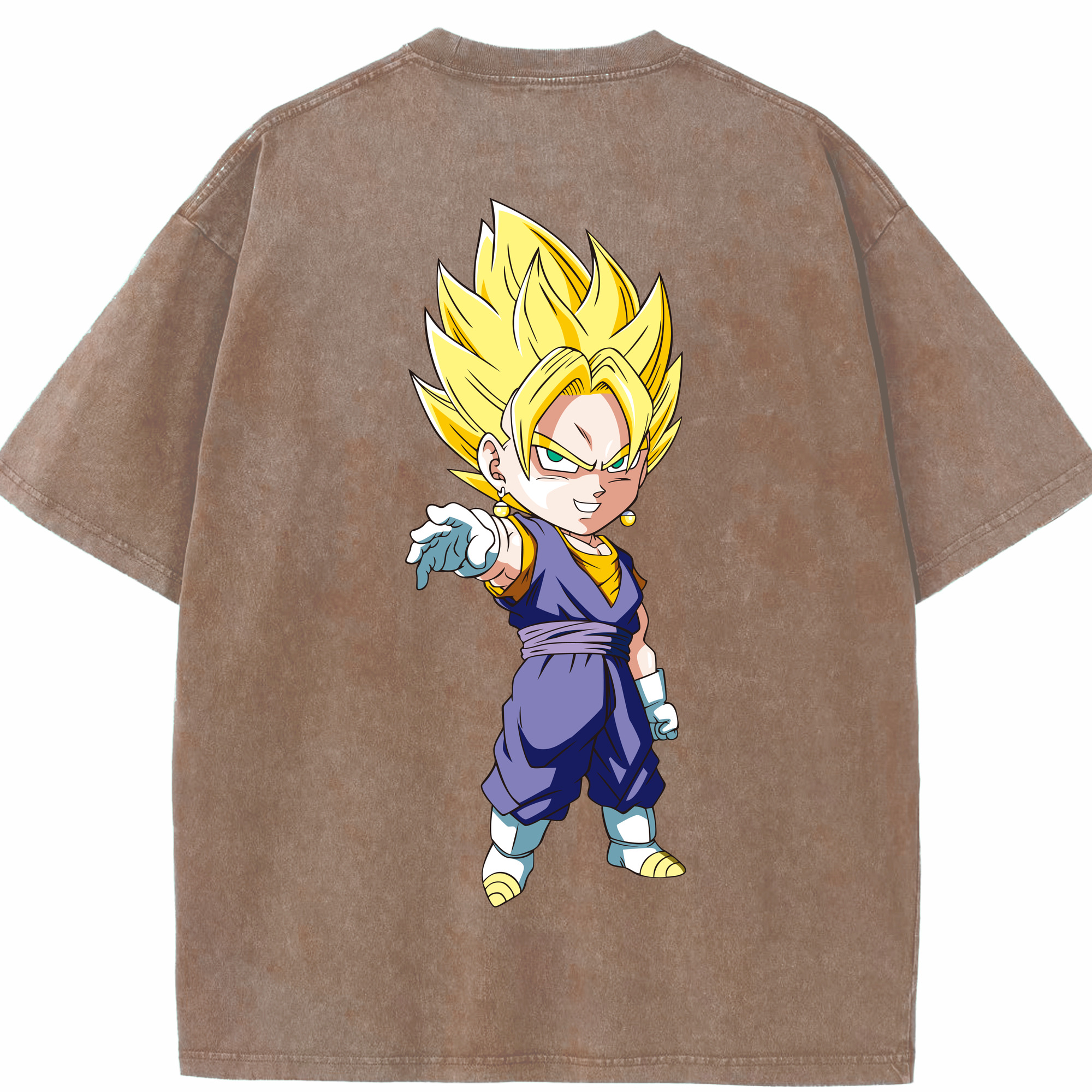 （画像用） ドラゴンボール ベジット DRAGON BALL Vegetto 綿100% ヴィンテージ風 半袖Tシャツ（背面プリント）