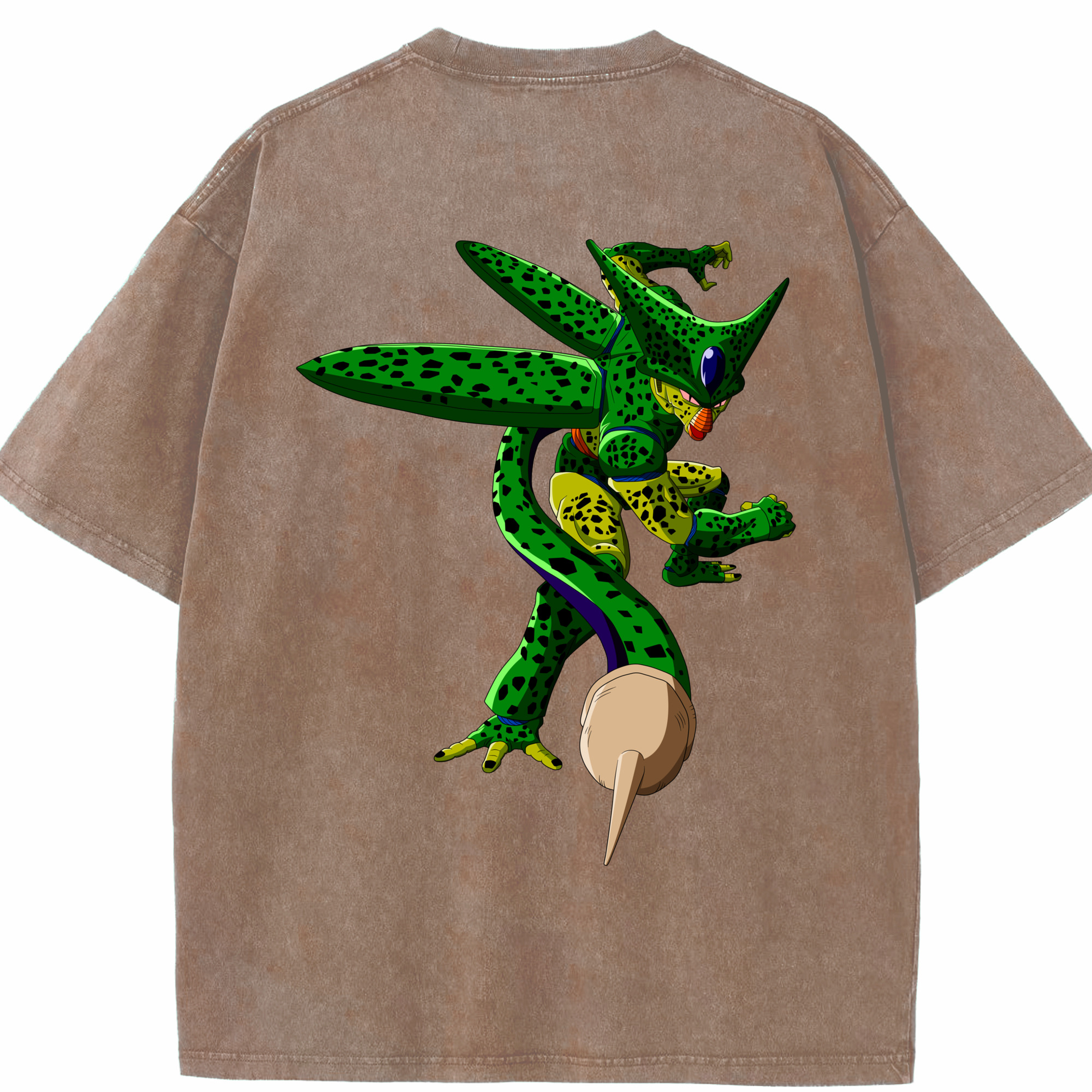 （画像用） ドラゴンボール セル DRAGON BALL Cell 綿100% ヴィンテージ風 半袖Tシャツ（背面プリント）