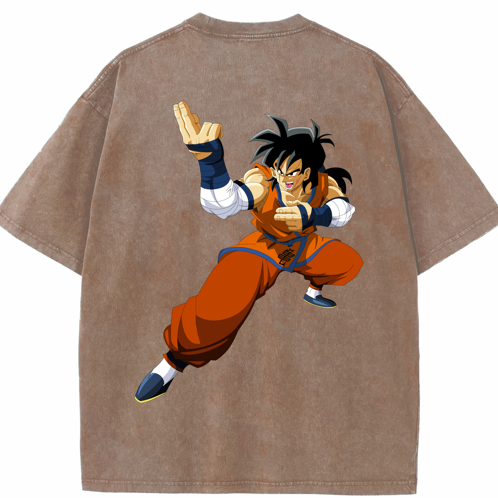 （画像用） ドラゴンボール ヤムチャ DRAGON BALL Yamcha 綿100% ヴィンテージ風 半袖Tシャツ（背面プリント）