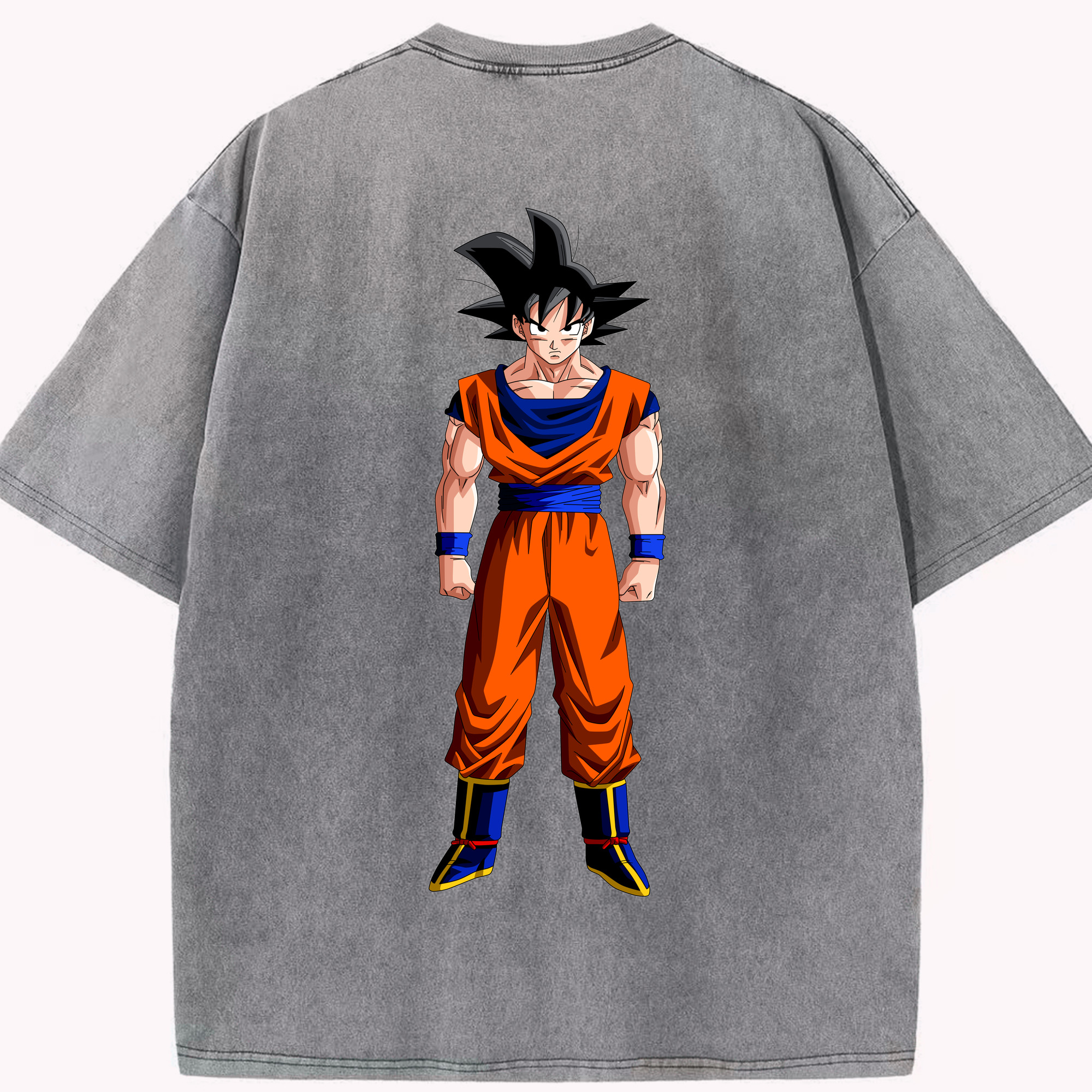 （画像用） ドラゴンボール 孫悟空（そん ごくう）Son Goku カカロット DRAGON BALL Kakarotto 綿100% ヴィンテージ風 半袖Tシャツ（背面プリント）