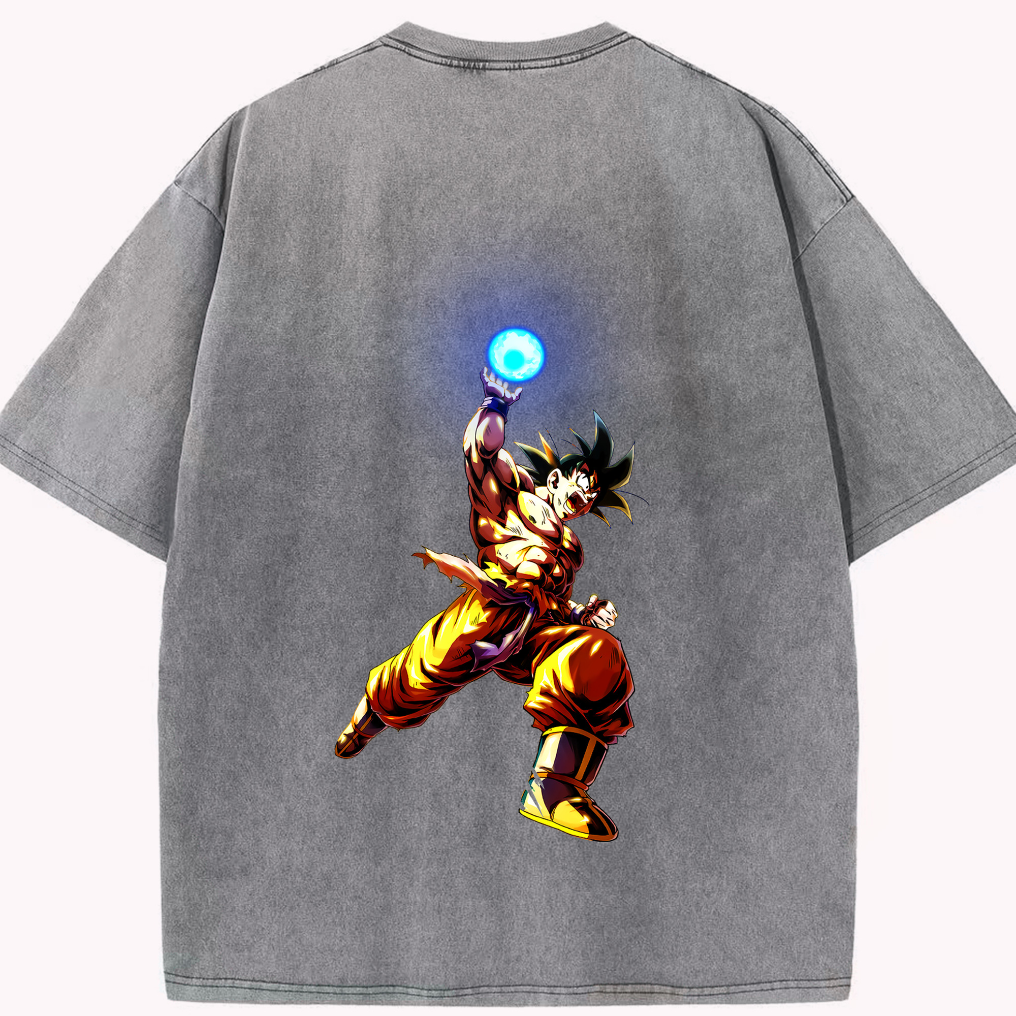 （画像用） ドラゴンボール 孫悟空（そん ごくう）Son Goku カカロット DRAGON BALL Kakarotto 綿100% ヴィンテージ風 半袖Tシャツ（背面プリント）