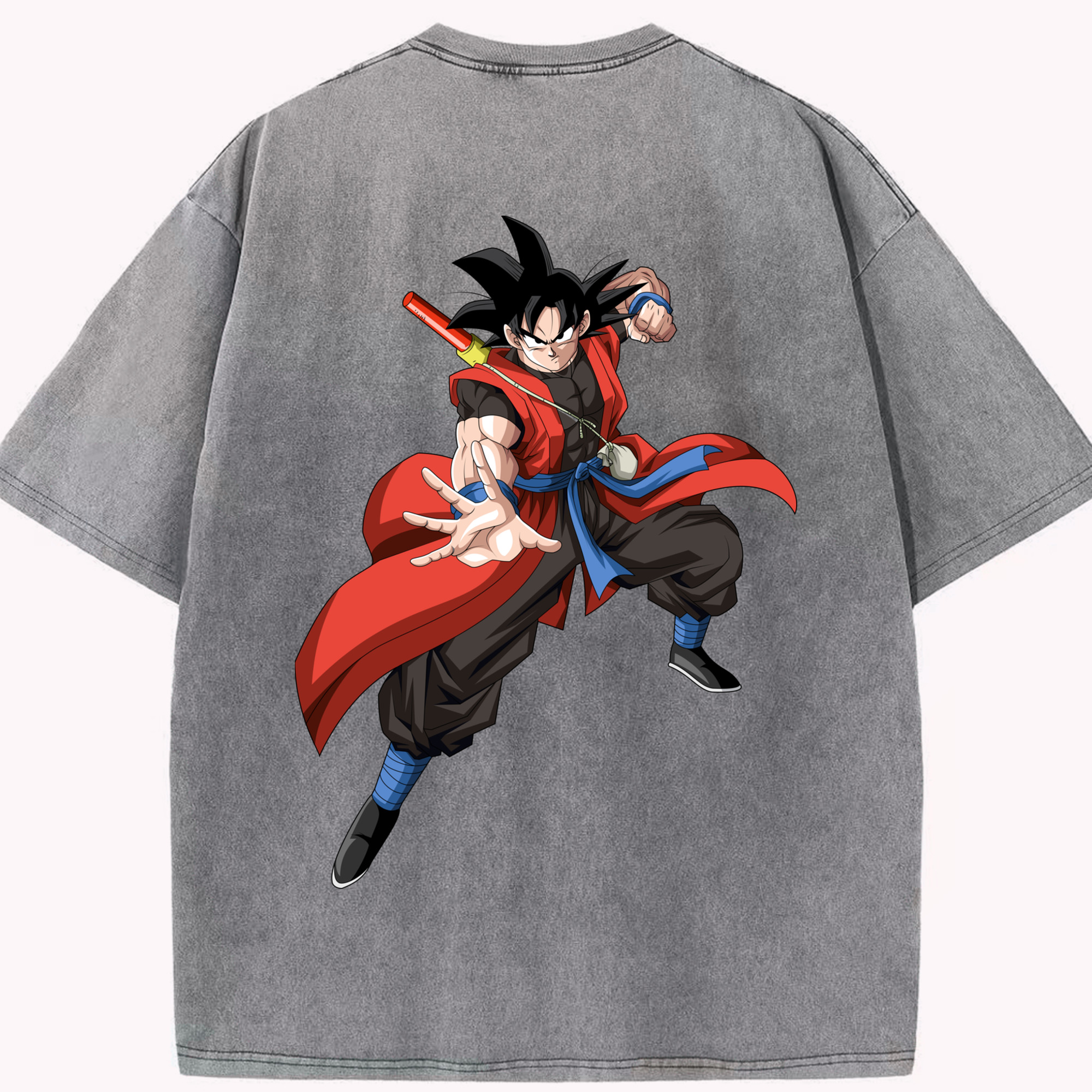 （画像用） ドラゴンボール 孫悟空（そん ごくう）Son Goku カカロット DRAGON BALL Kakarotto 綿100% ヴィンテージ風 半袖Tシャツ（背面プリント）