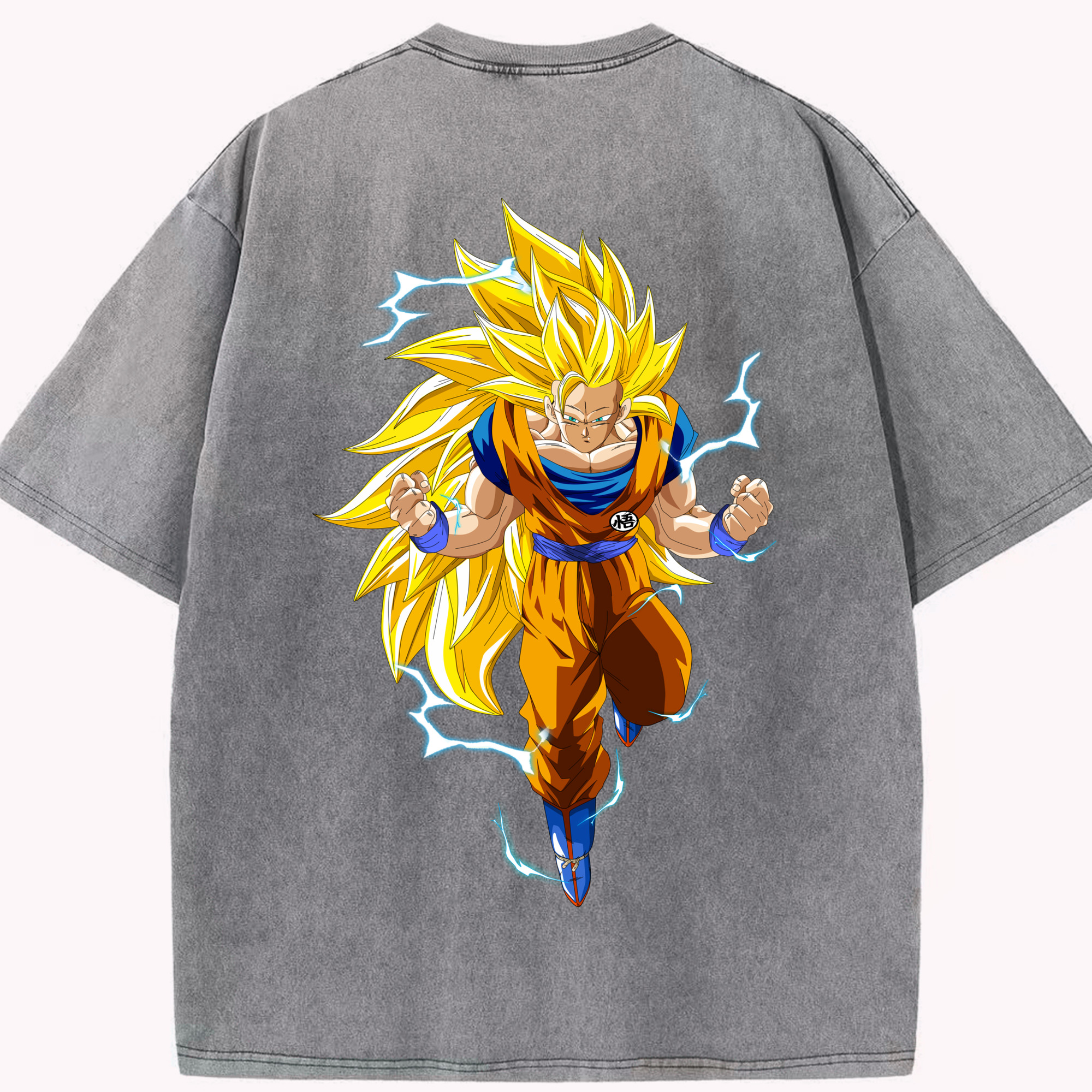（画像用） ドラゴンボール 孫悟空（そん ごくう）Son Goku カカロット DRAGON BALL Kakarotto 綿100% ヴィンテージ風 半袖Tシャツ（背面プリント）