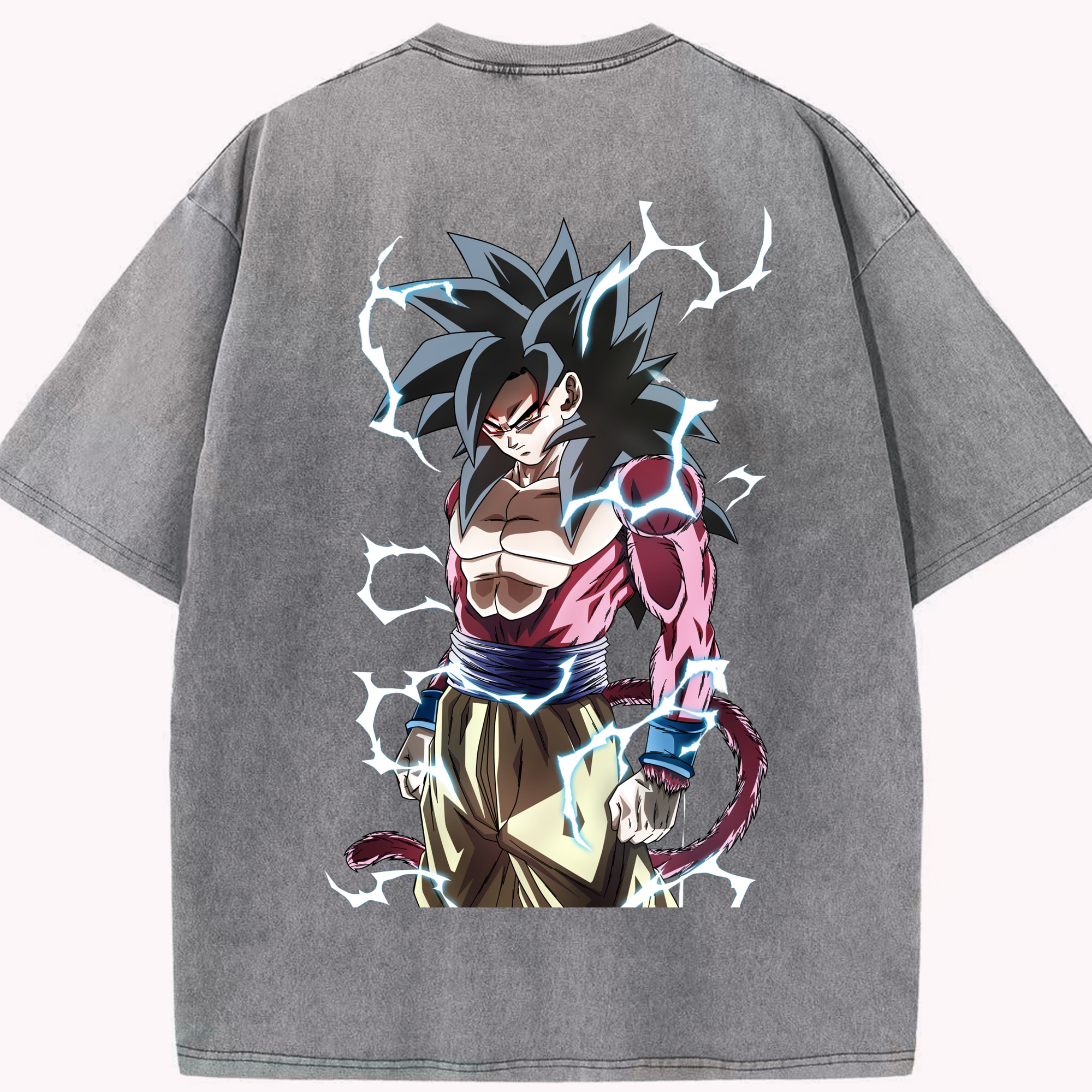 （画像用） ドラゴンボール 孫悟空（そん ごくう）Son Goku カカロット DRAGON BALL Kakarotto 綿100% ヴィンテージ風 半袖Tシャツ（背面プリント）
