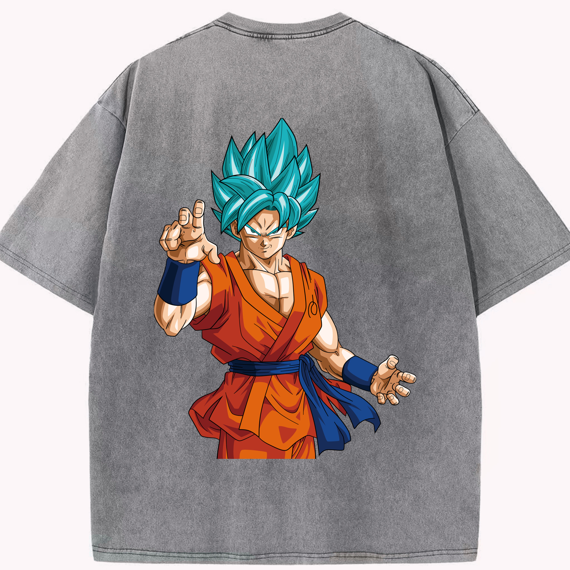 （画像用） ドラゴンボール 孫悟空（そん ごくう）Son Goku カカロット DRAGON BALL Kakarotto 綿100% ヴィンテージ風 半袖Tシャツ（背面プリント）