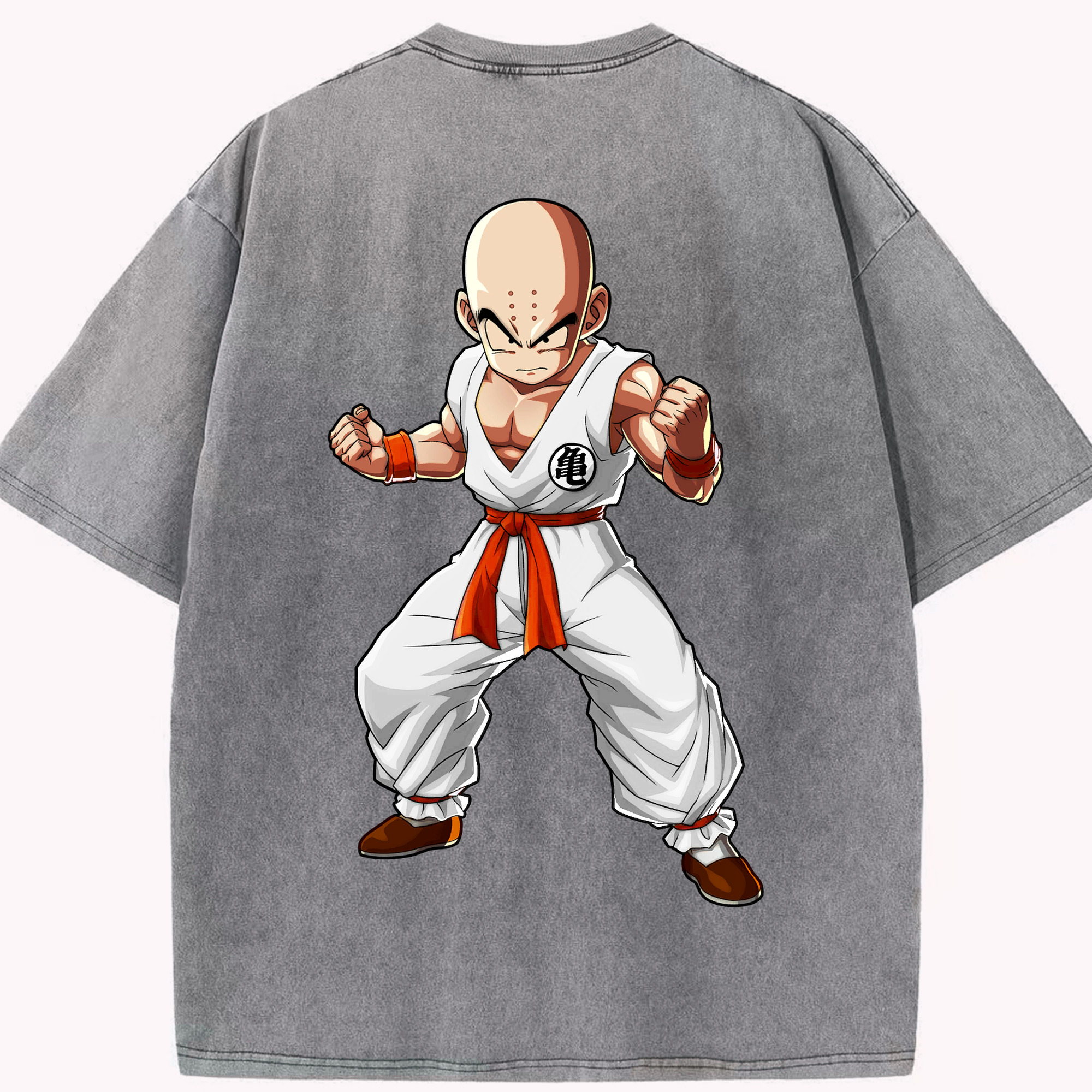 （画像用） ドラゴンボール クリリン DRAGON BALL krillin 綿100% ヴィンテージ風 半袖Tシャツ（背面プリント）