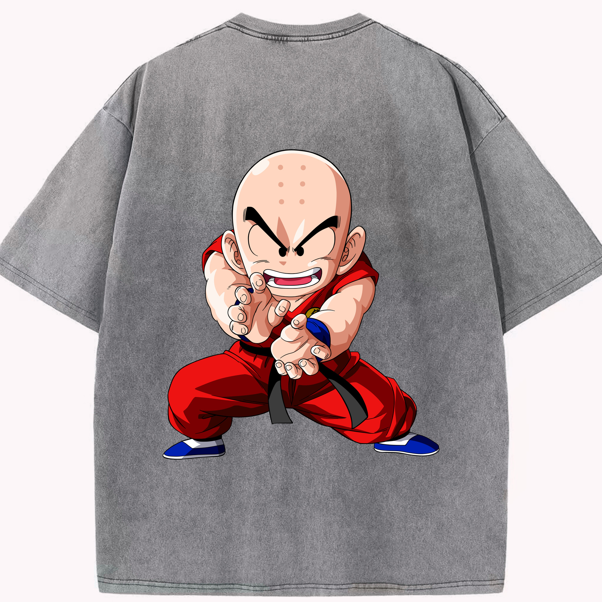 （画像用） ドラゴンボール クリリン DRAGON BALL krillin 綿100% ヴィンテージ風 半袖Tシャツ（背面プリント）