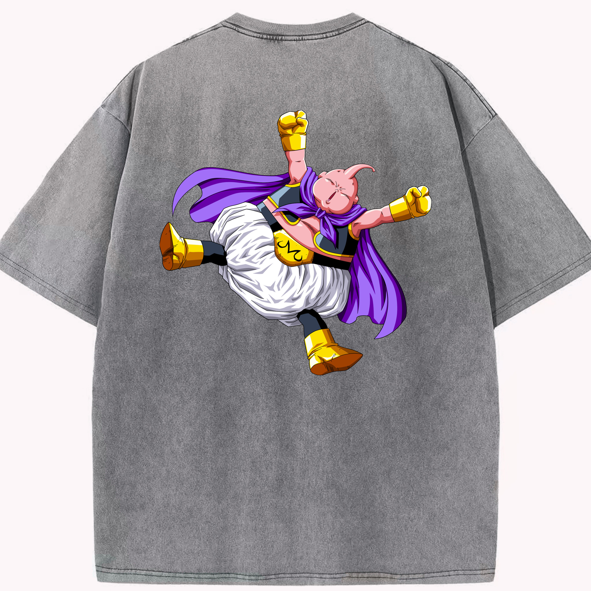 ドラゴンボール 魔人ブウ DRAGON BALL Majin Buu 綿100% ヴィンテージ風 半袖Tシャツ（背面プリント）