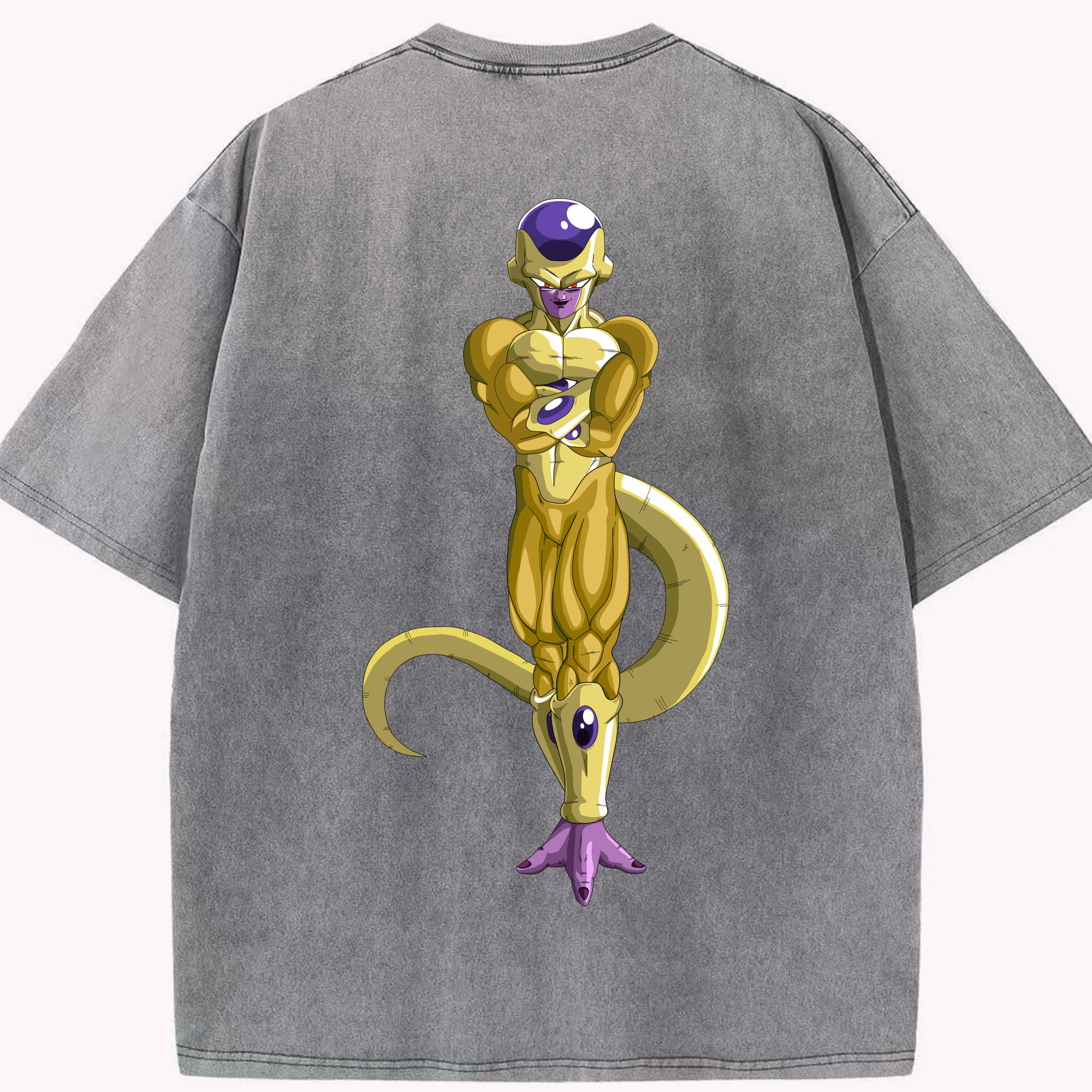 （画像用） ドラゴンボール フリーザ DRAGON BALL Frieza 綿100% ヴィンテージ風 半袖Tシャツ（背面プリント）