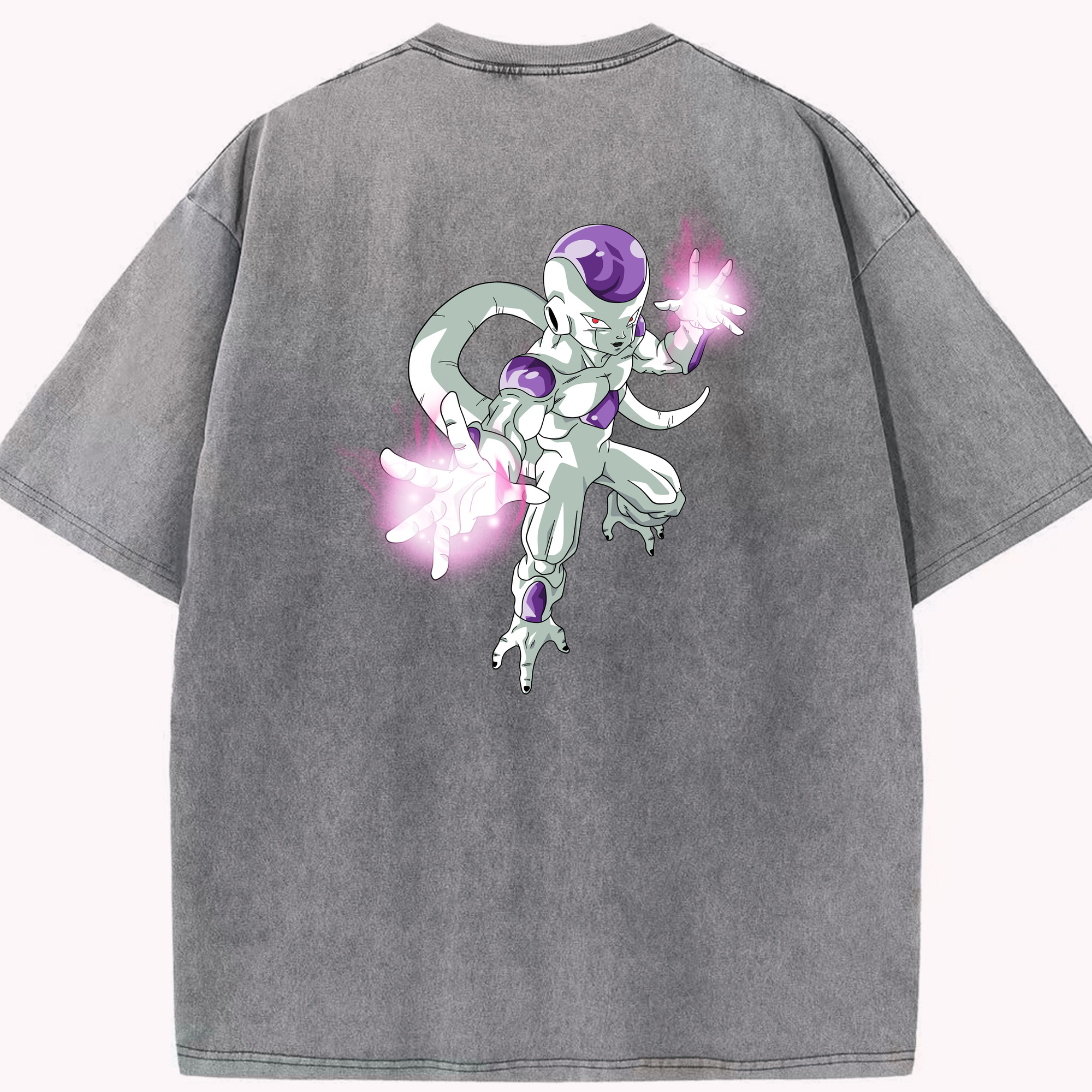 （画像用） ドラゴンボール フリーザ DRAGON BALL Frieza 綿100% ヴィンテージ風 半袖Tシャツ（背面プリント）