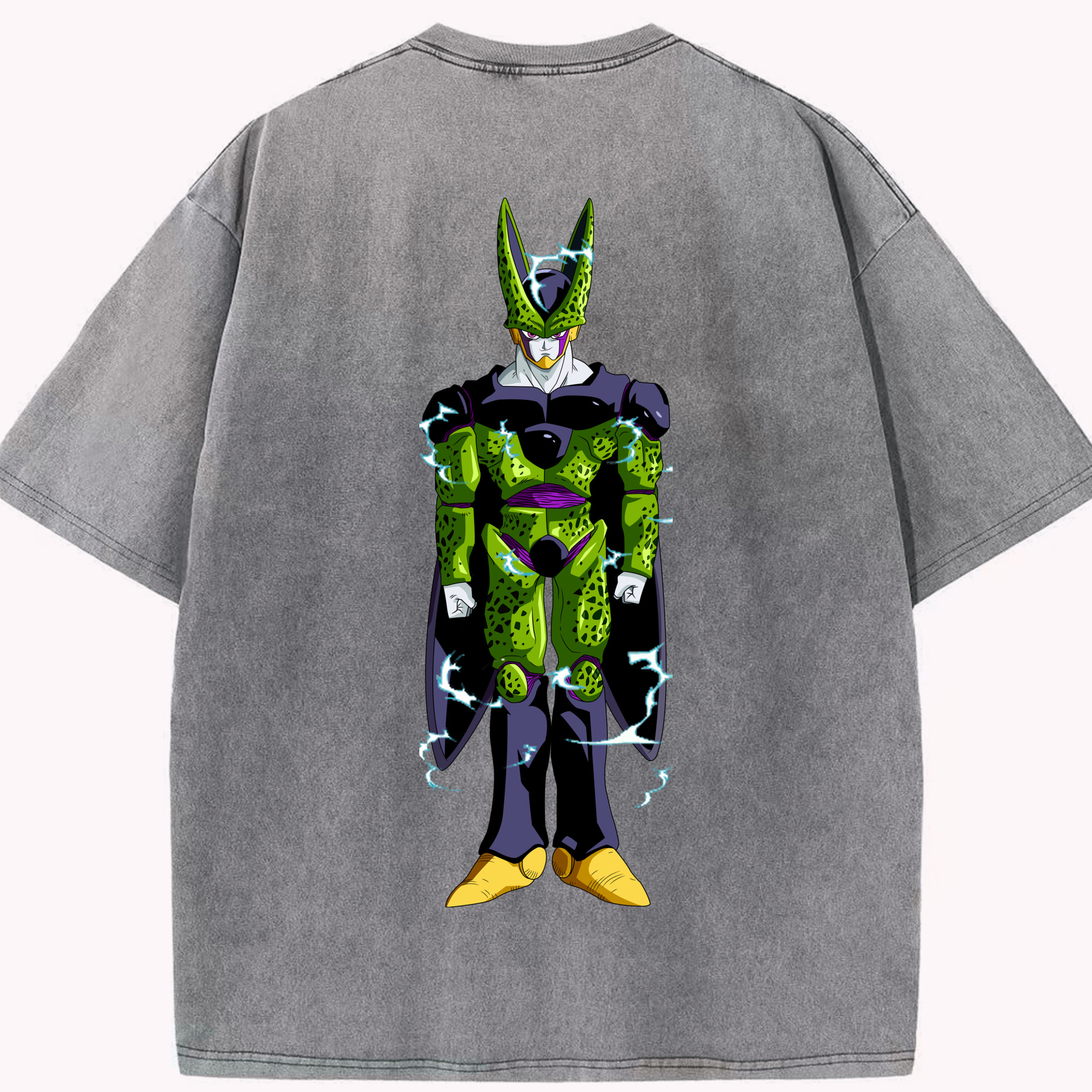 （画像用） ドラゴンボール セル DRAGON BALL Cell 綿100% ヴィンテージ風 半袖Tシャツ（背面プリント）