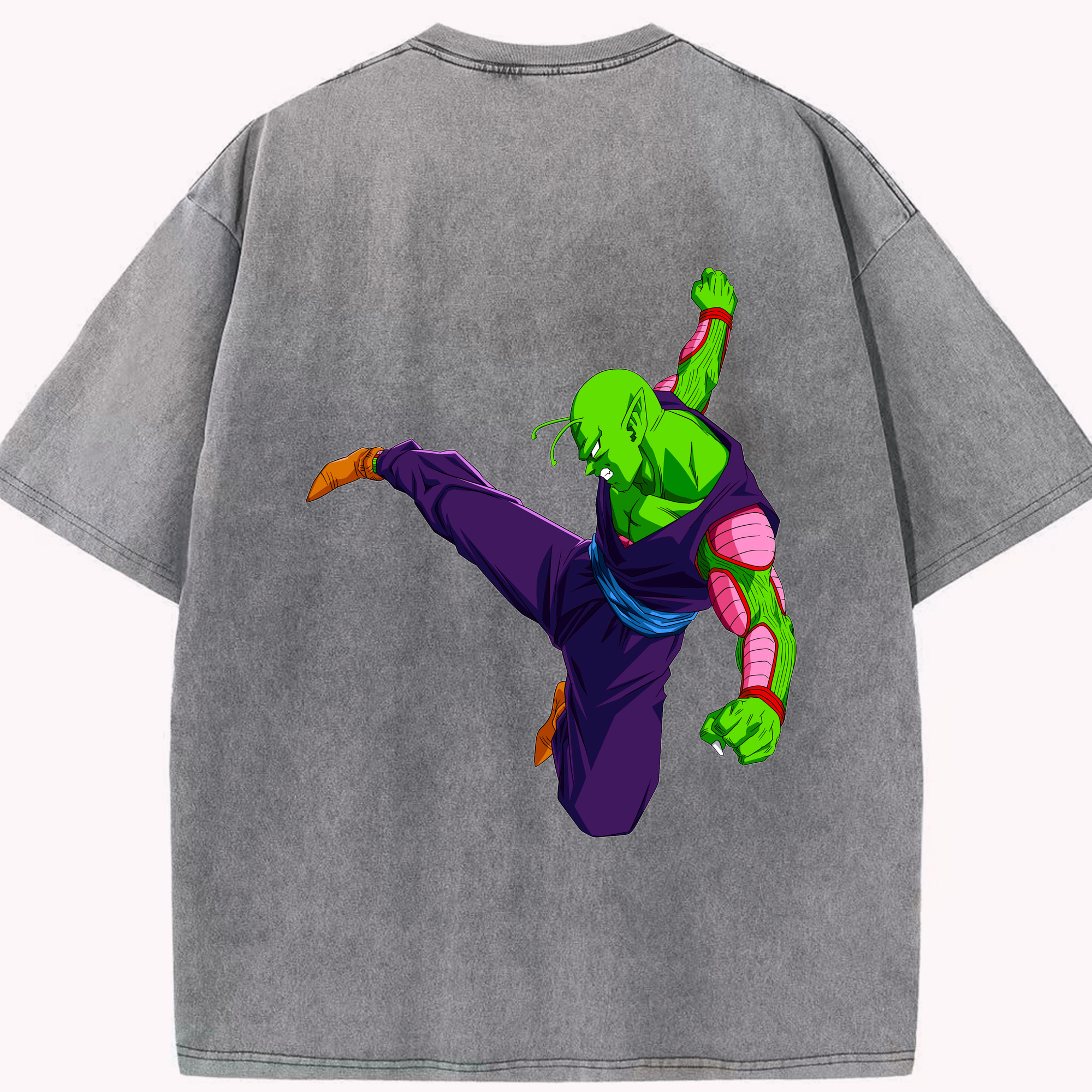 （画像用） ドラゴンボール ピッコロ DRAGON BALL Piccolo 綿100% ヴィンテージ風 半袖Tシャツ（背面プリント）