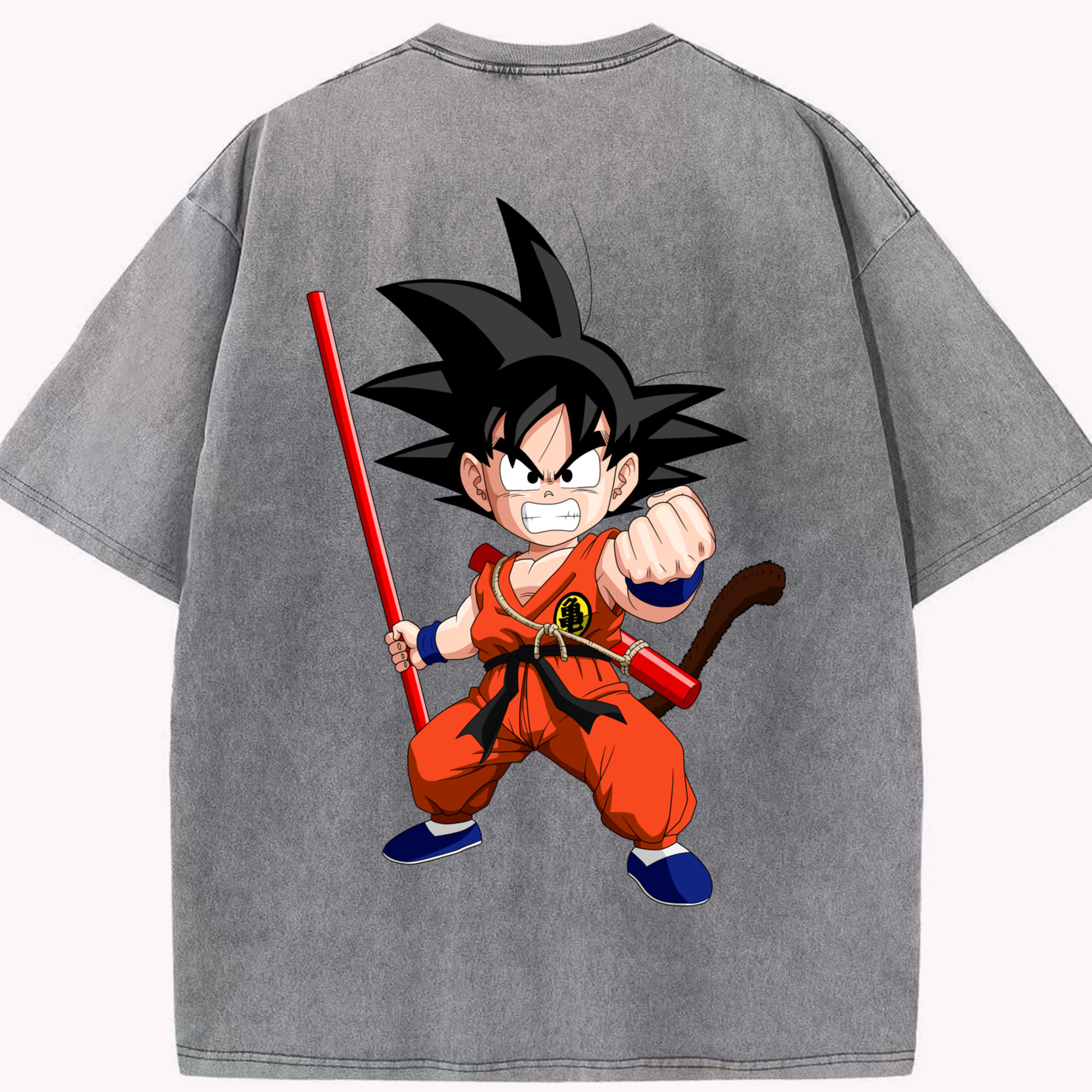 ドラゴンボール 孫悟空（そん ごくう）Son Goku カカロット DRAGON BALL Kakarotto 綿100% ヴィンテージ風 半袖Tシャツ（背面プリント）