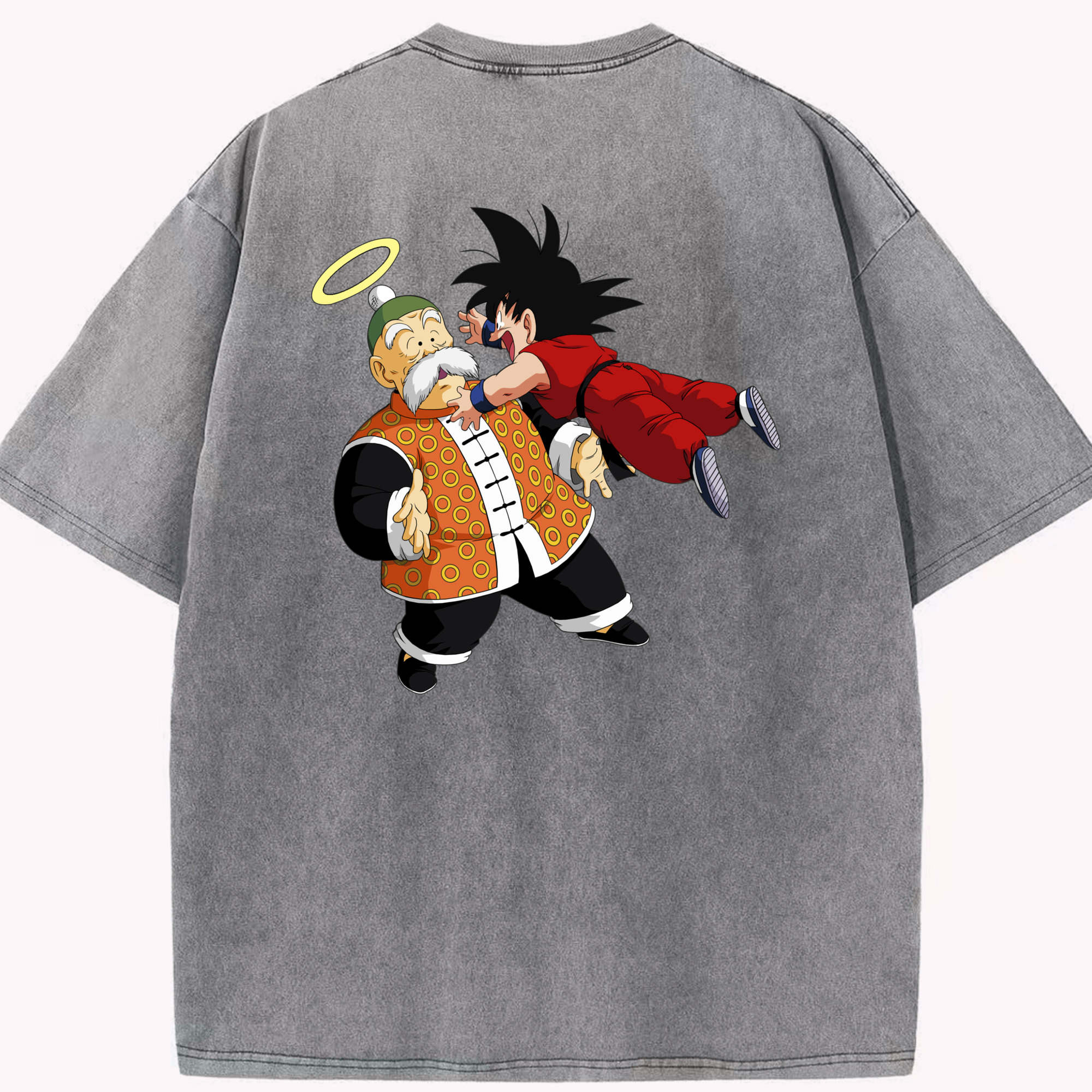 （画像用） ドラゴンボール 孫悟空（そん ごくう）Son Goku カカロット DRAGON BALL Kakarotto 綿100% ヴィンテージ風 半袖Tシャツ（背面プリント）