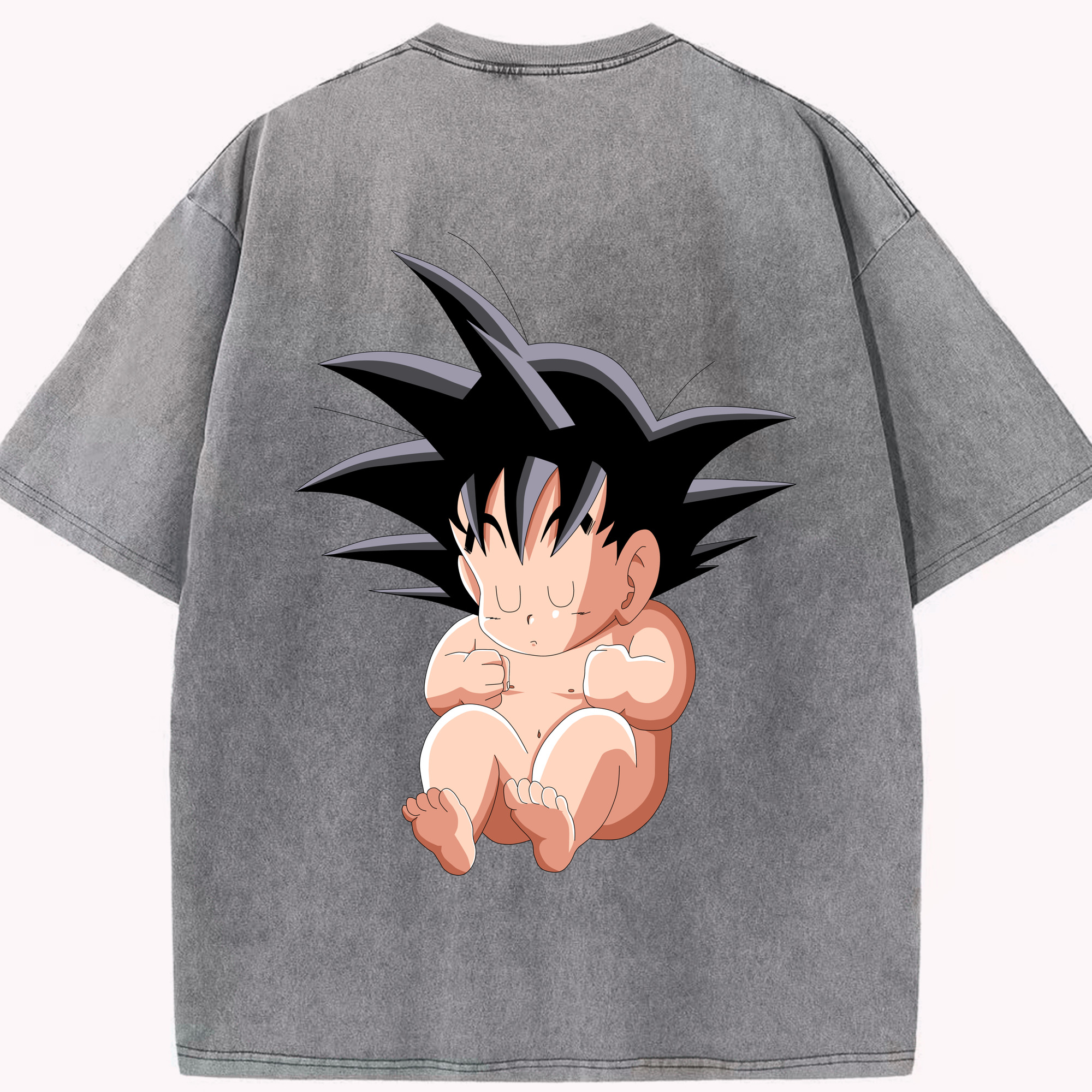 （画像用） ドラゴンボール 孫悟空（そん ごくう）Son Goku カカロット DRAGON BALL Kakarotto 綿100% ヴィンテージ風 半袖Tシャツ（背面プリント）