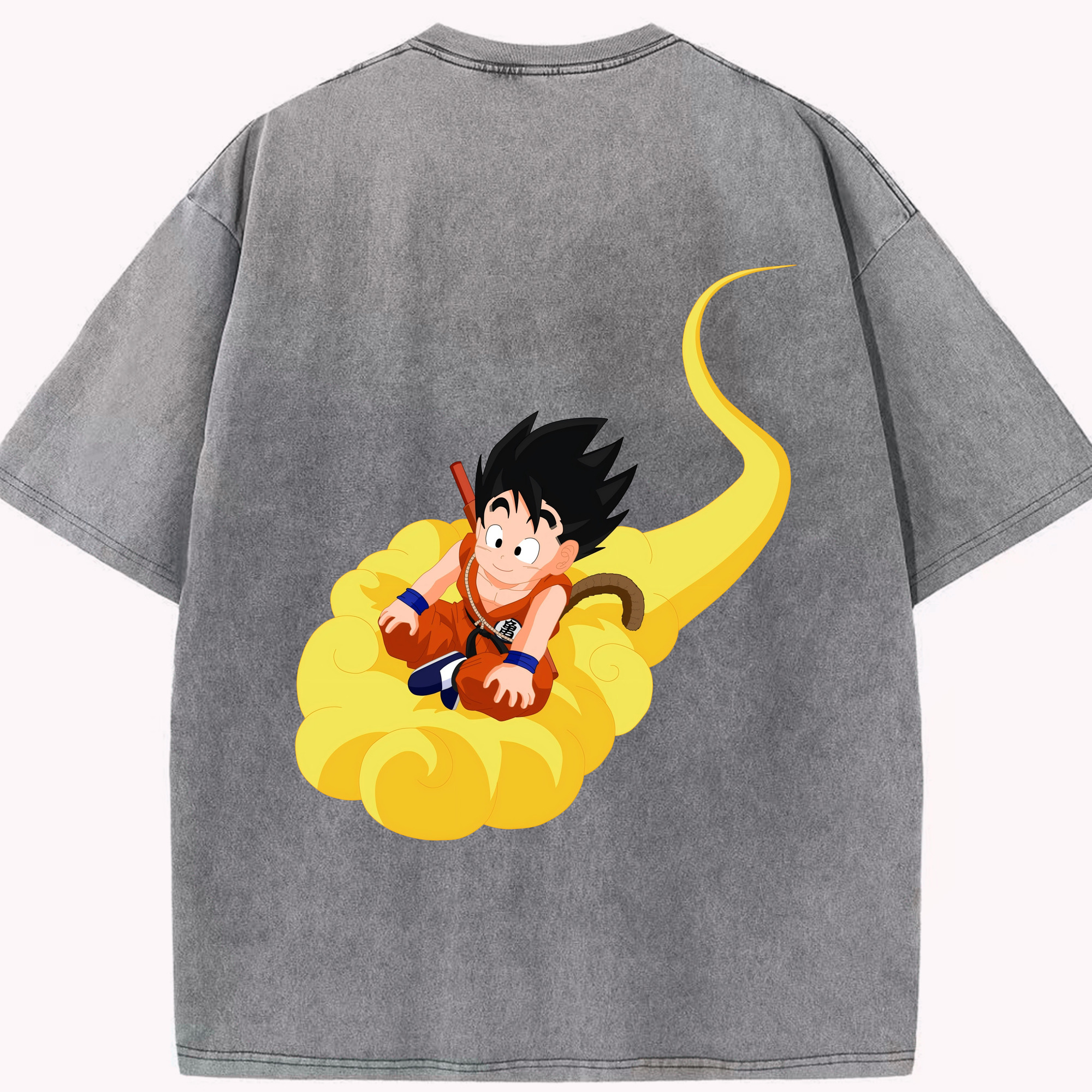 （画像用） ドラゴンボール 孫悟空（そん ごくう）Son Goku カカロット DRAGON BALL Kakarotto 綿100% ヴィンテージ風 半袖Tシャツ（背面プリント）