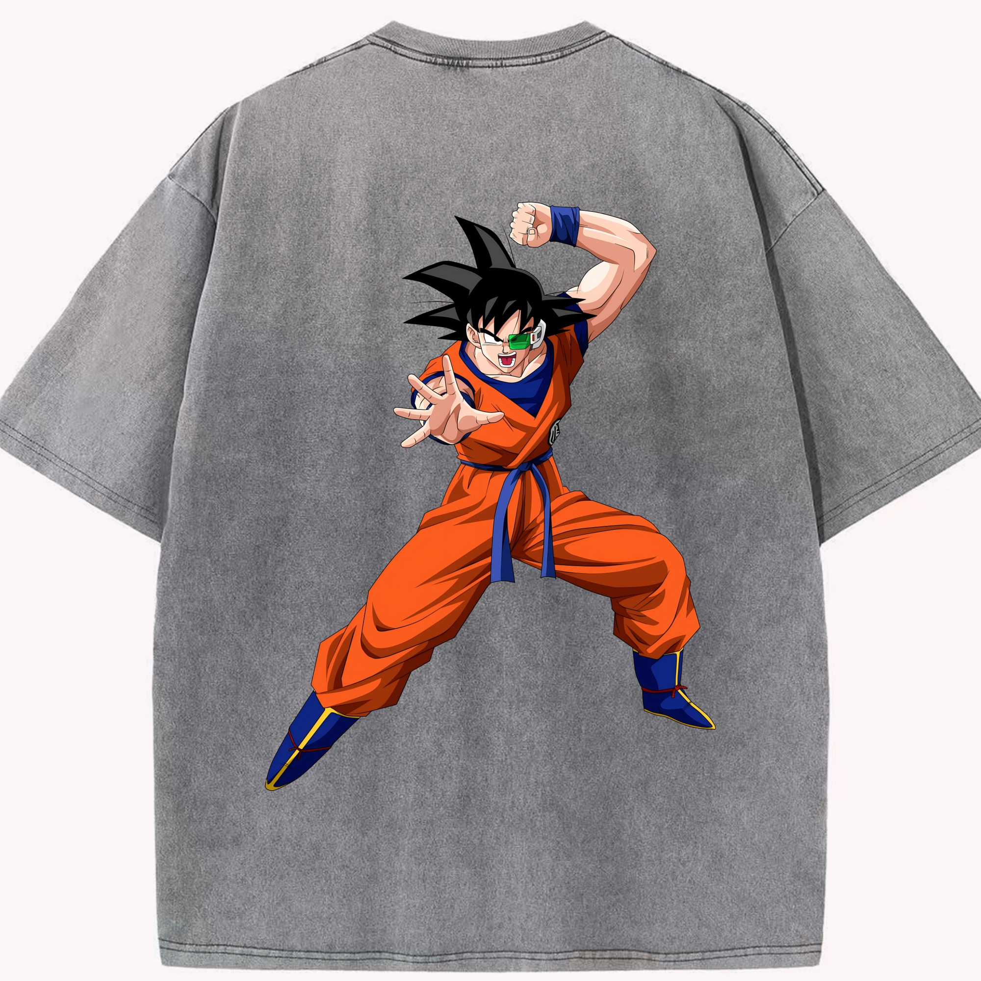 （画像用） ドラゴンボール 孫悟空（そん ごくう）Son Goku カカロット DRAGON BALL Kakarotto 綿100% ヴィンテージ風 半袖Tシャツ（背面プリント）