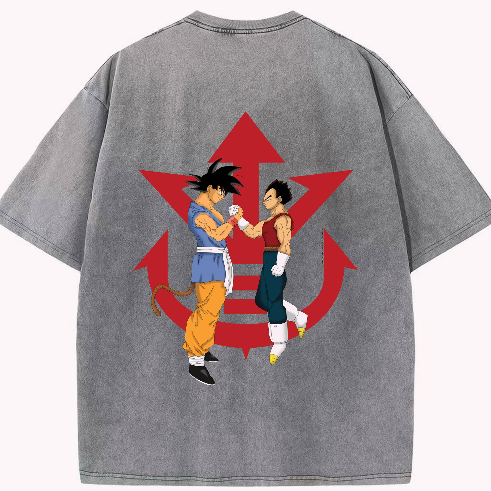 （画像用） ドラゴンボール 孫悟空（そん ごくう）Son Goku カカロット DRAGON BALL Kakarotto 綿100% ヴィンテージ風 半袖Tシャツ（背面プリント）