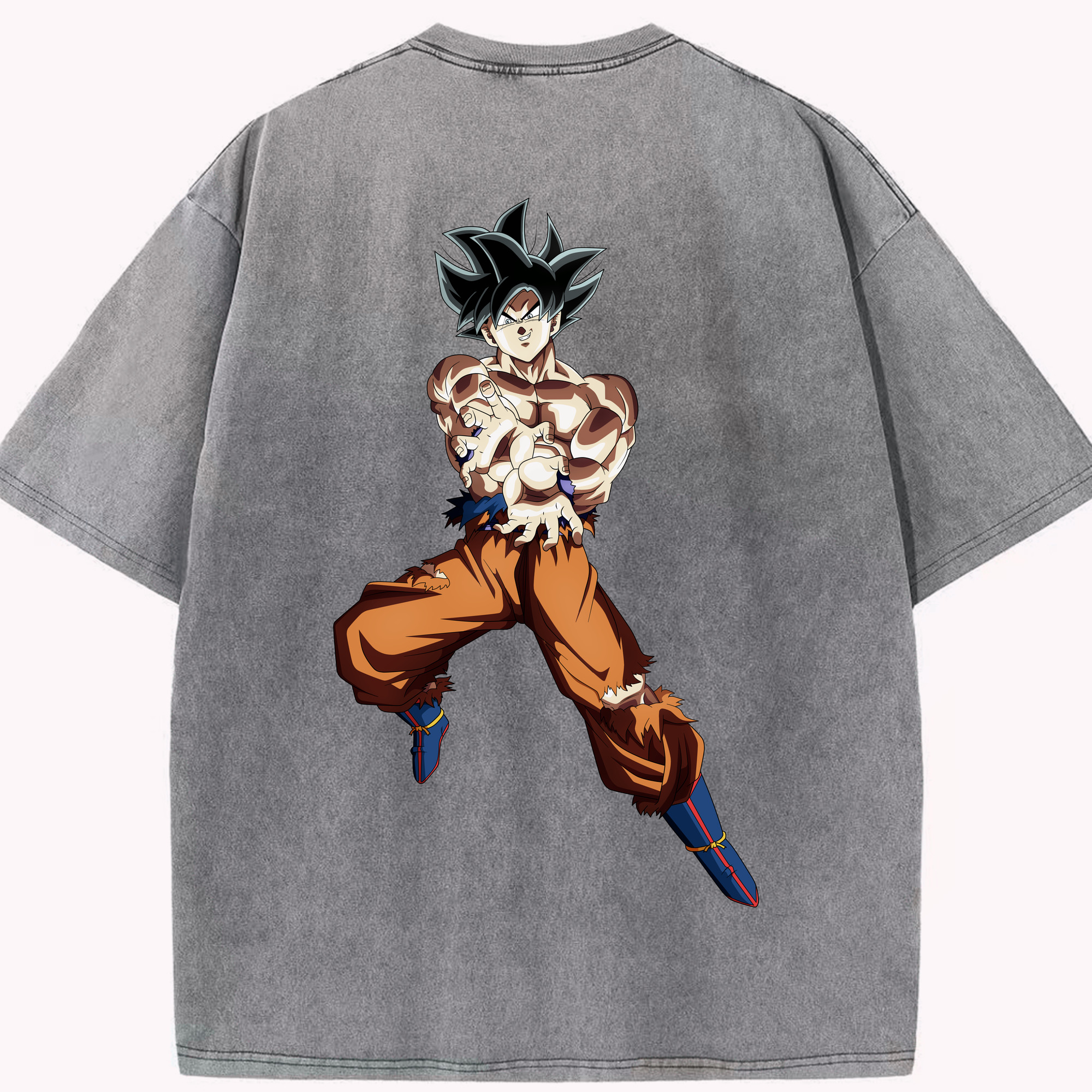 （画像用） ドラゴンボール 孫悟空（そん ごくう）Son Goku カカロット DRAGON BALL Kakarotto 綿100% ヴィンテージ風 半袖Tシャツ（背面プリント）