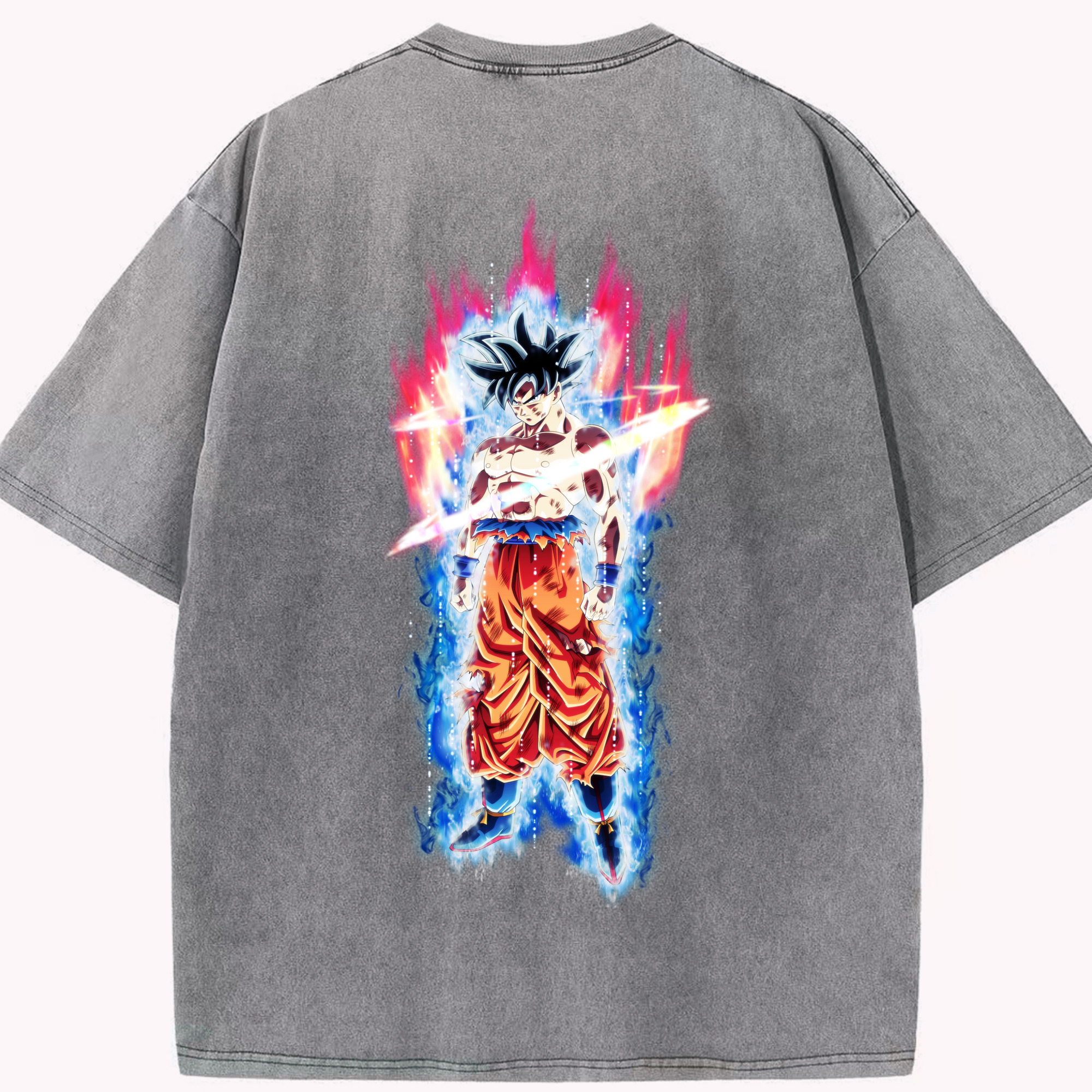 （画像用） ドラゴンボール 孫悟空（そん ごくう）Son Goku カカロット DRAGON BALL Kakarotto 綿100% ヴィンテージ風 半袖Tシャツ（背面プリント）