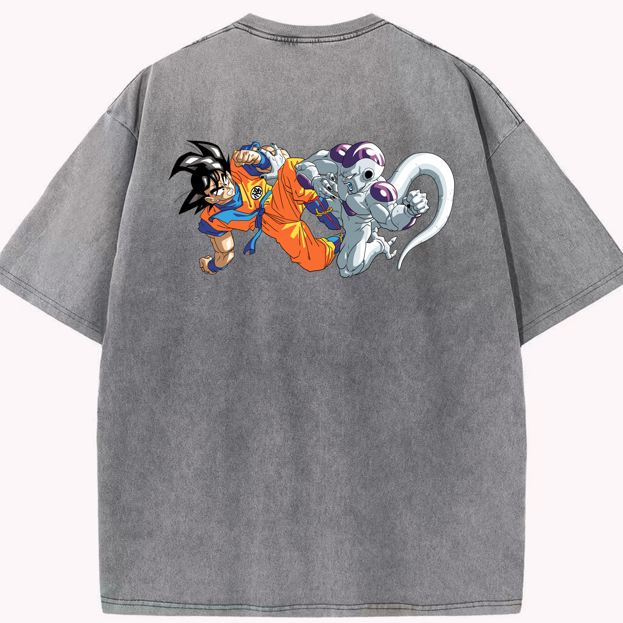 （画像用） ドラゴンボール 孫悟空（そん ごくう）Son Goku カカロット DRAGON BALL Kakarotto 綿100% ヴィンテージ風 半袖Tシャツ（背面プリント）