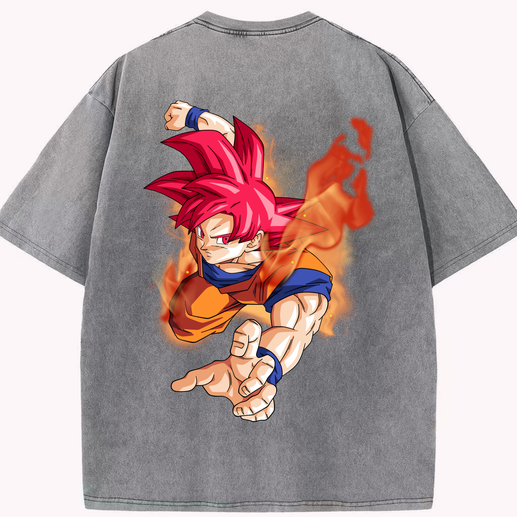 （画像用） ドラゴンボール 孫悟空（そん ごくう）Son Goku カカロット DRAGON BALL Kakarotto 綿100% ヴィンテージ風 半袖Tシャツ（背面プリント）