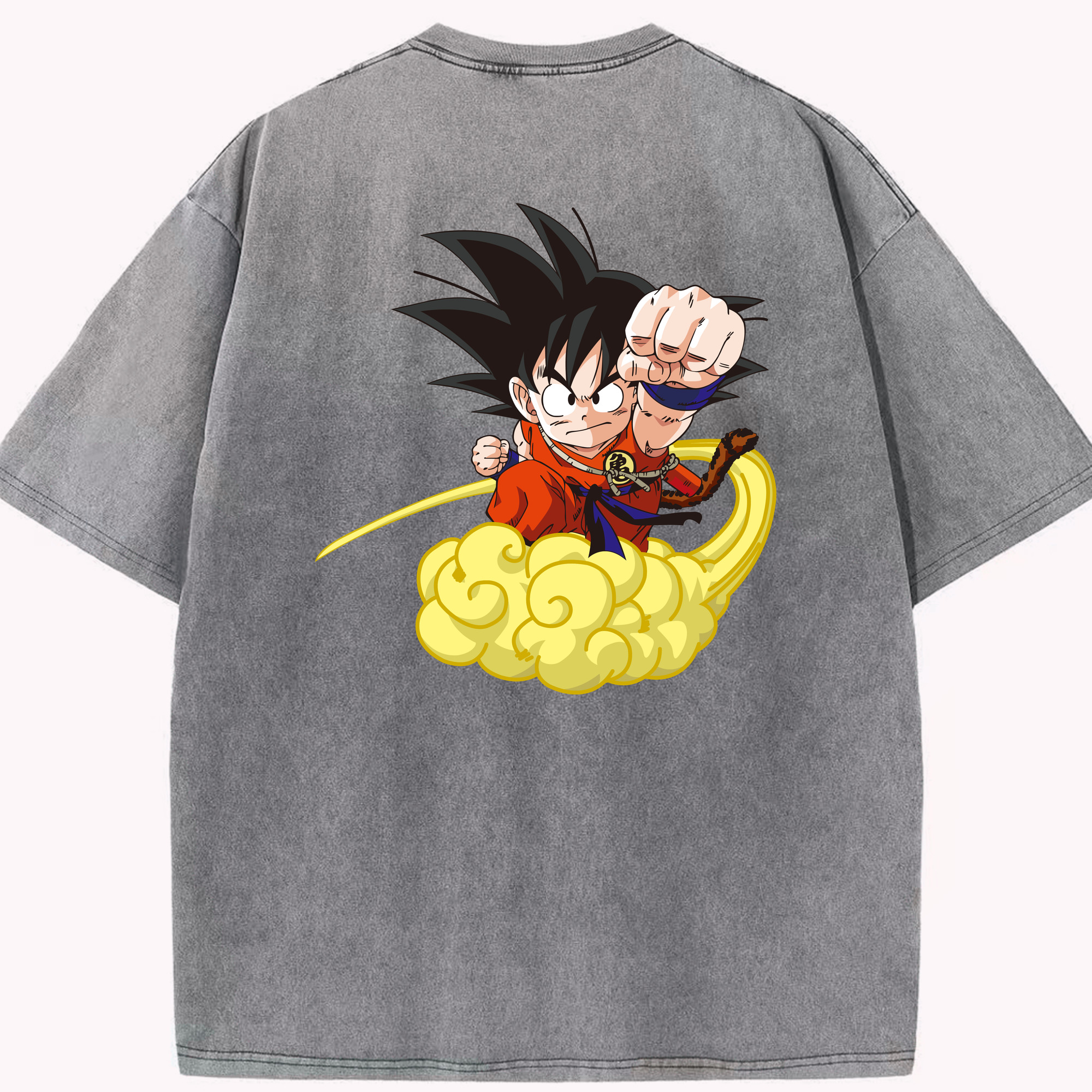 （画像用） ドラゴンボール 孫悟空（そん ごくう）Son Goku カカロット DRAGON BALL Kakarotto 綿100% ヴィンテージ風 半袖Tシャツ（背面プリント）