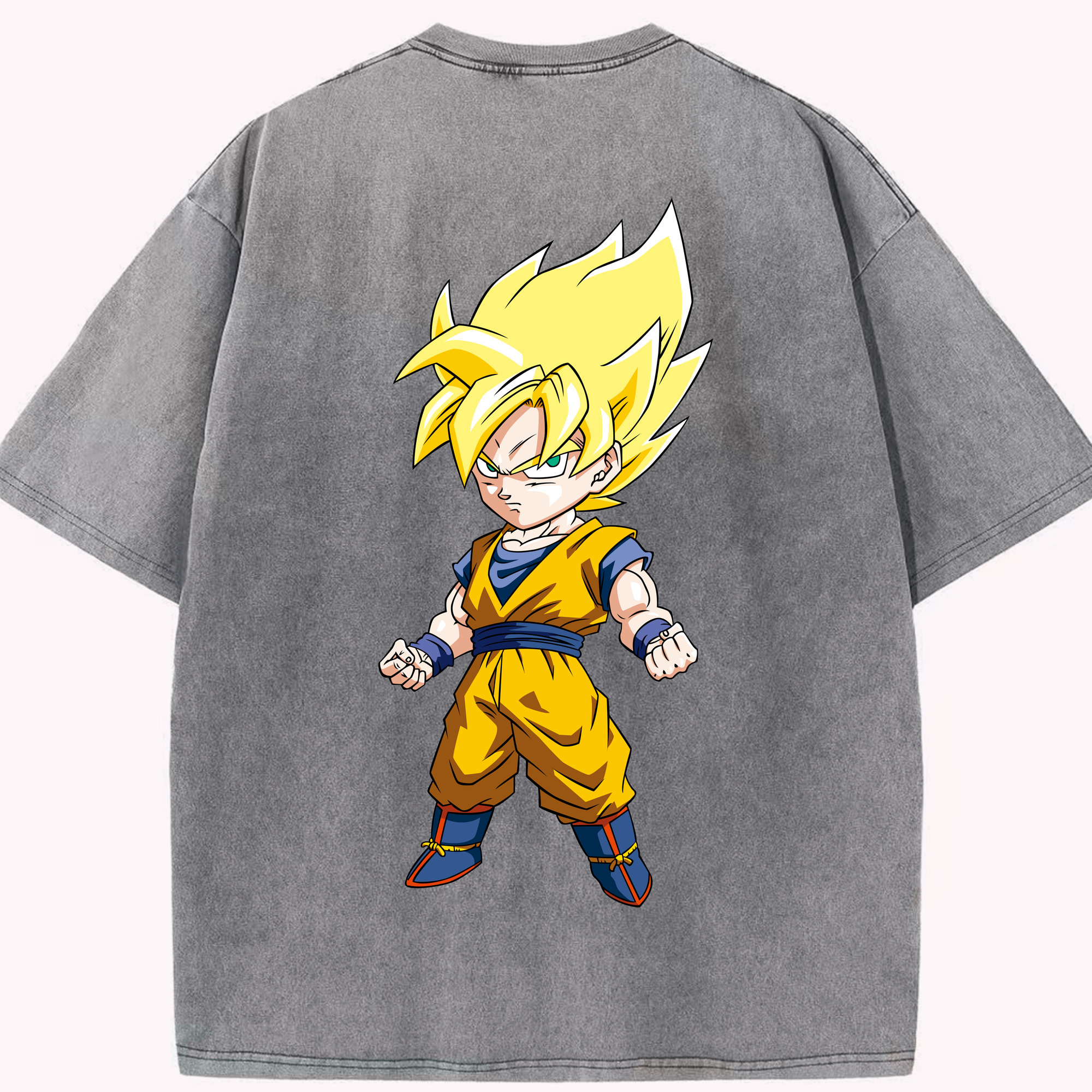 （画像用） ドラゴンボール 孫悟空（そん ごくう）Son Goku カカロット DRAGON BALL Kakarotto 綿100% ヴィンテージ風 半袖Tシャツ（背面プリント）