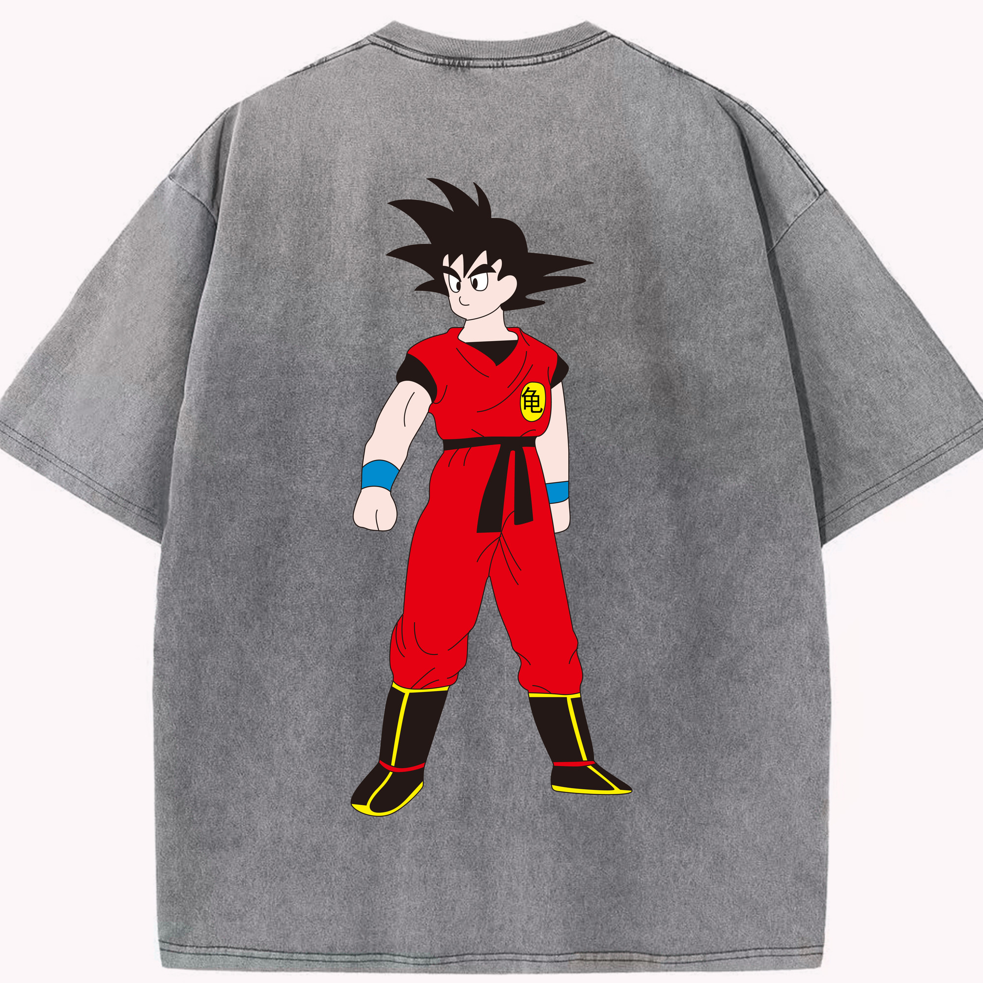 （画像用） ドラゴンボール 孫悟空（そん ごくう）Son Goku カカロット DRAGON BALL Kakarotto 綿100% ヴィンテージ風 半袖Tシャツ（背面プリント）